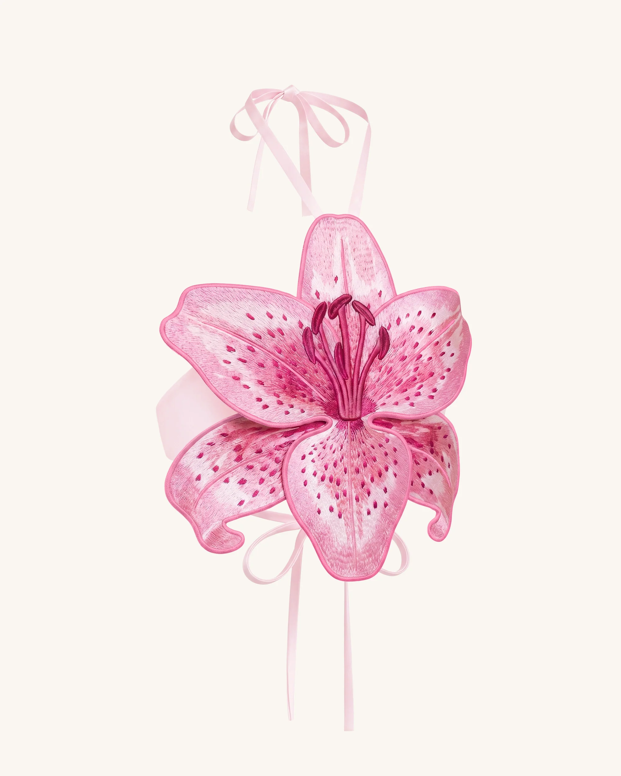 3D Lily Halter Crop Top - Pink - Image 3