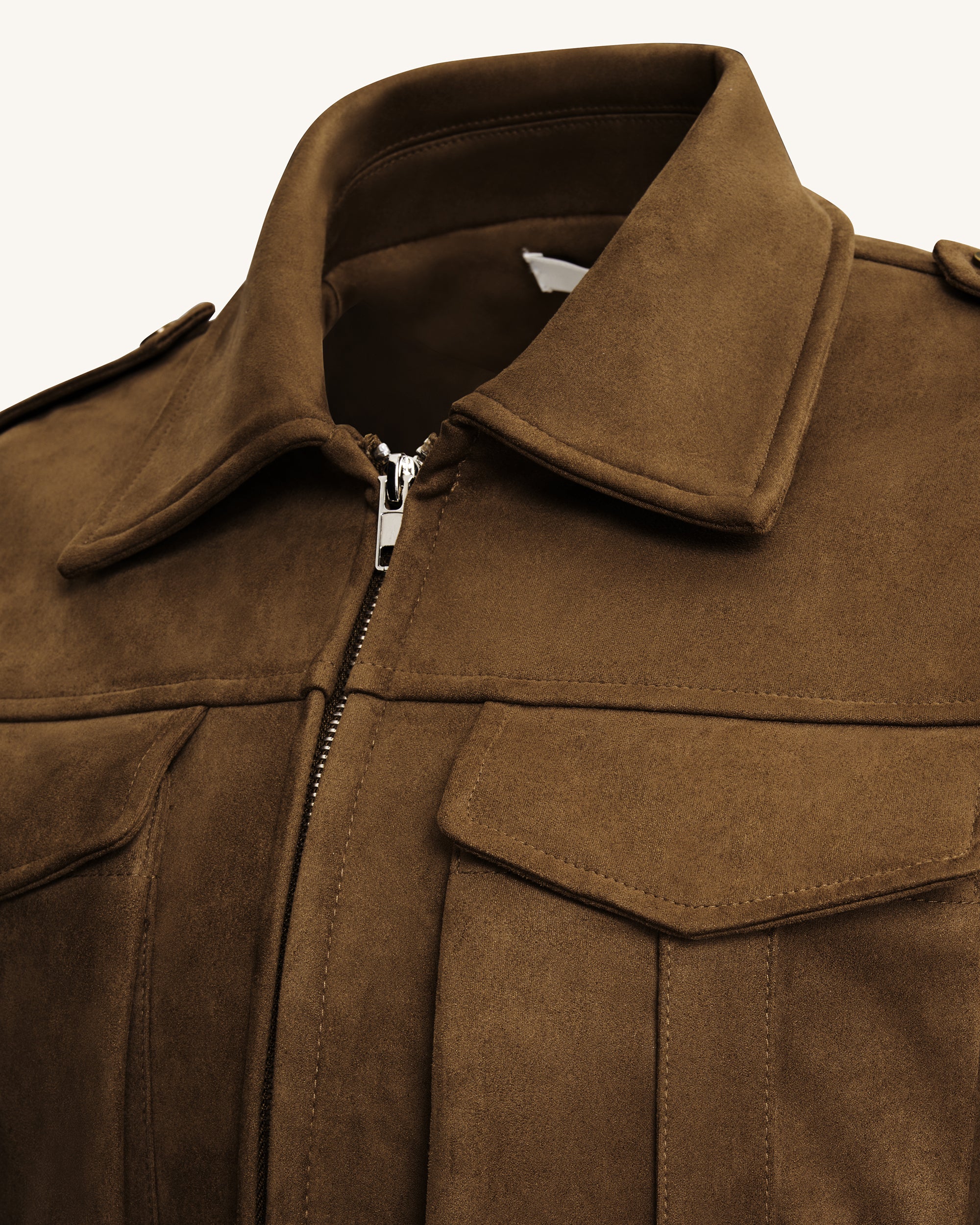 Adeline  Faux Suede Jacket - Brown - Image 5