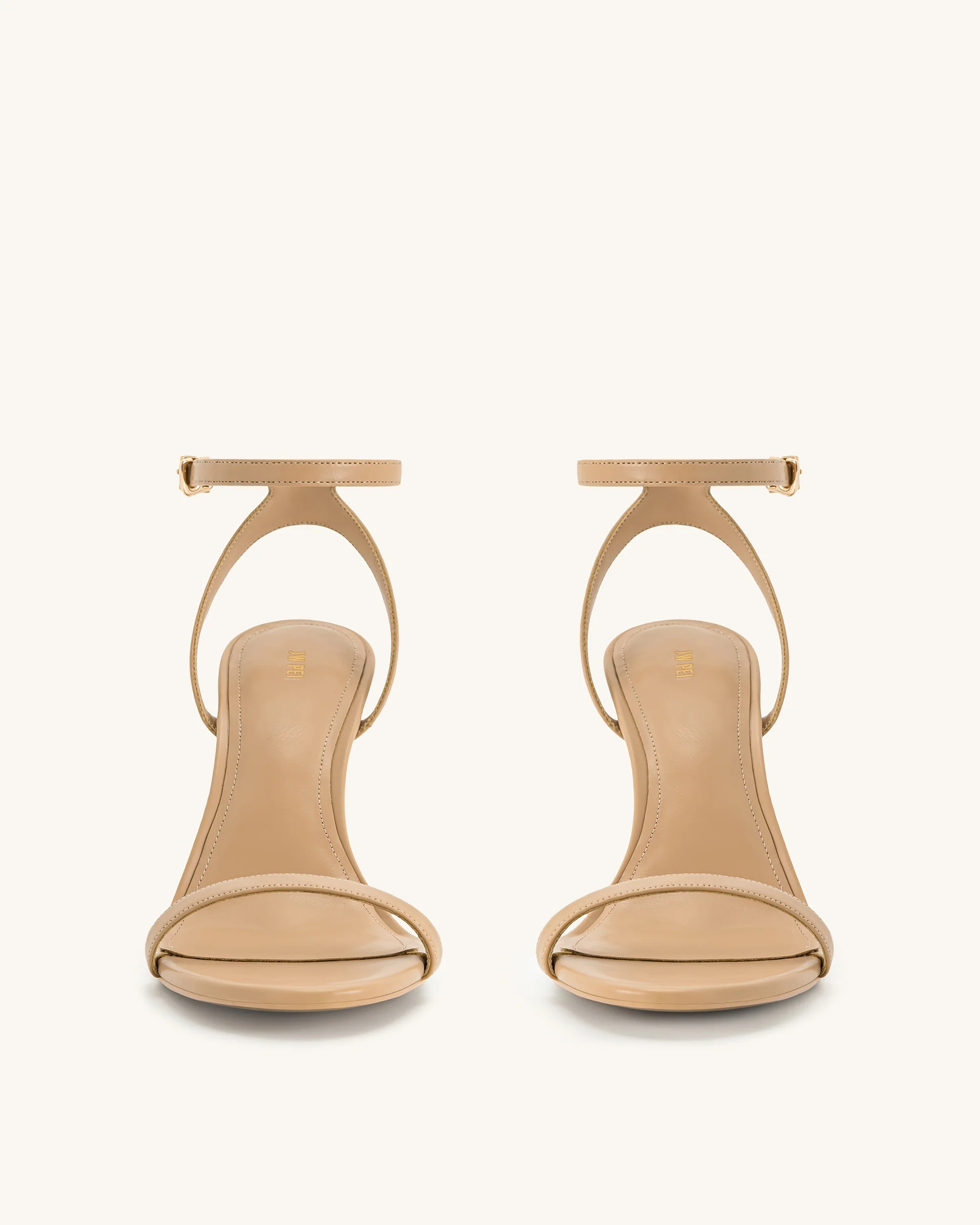 Alivia Gold Metal Heel Sandals - Khaki - Image 3
