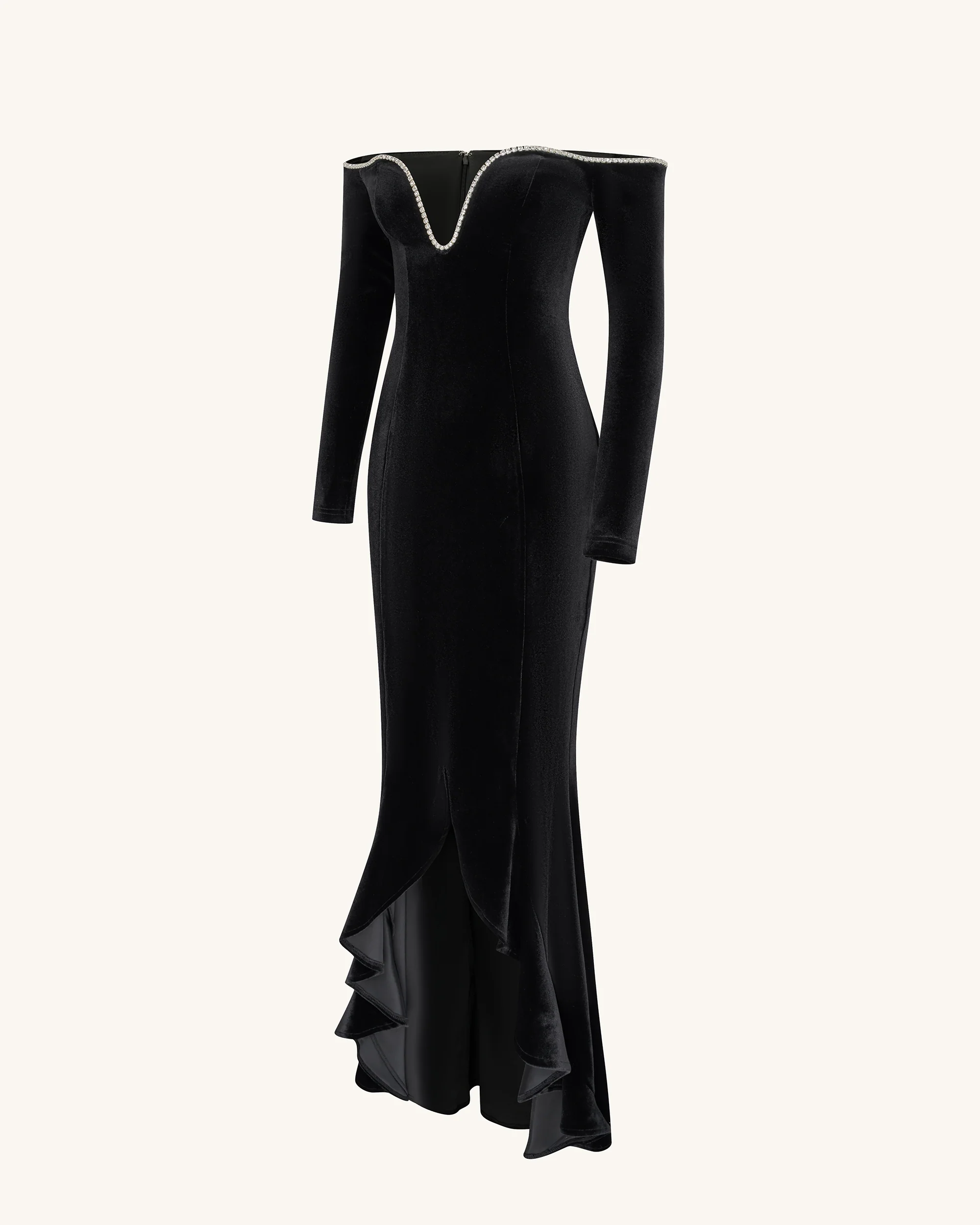 Allison Off-Shoulder Evening Gown - Black - Image 4