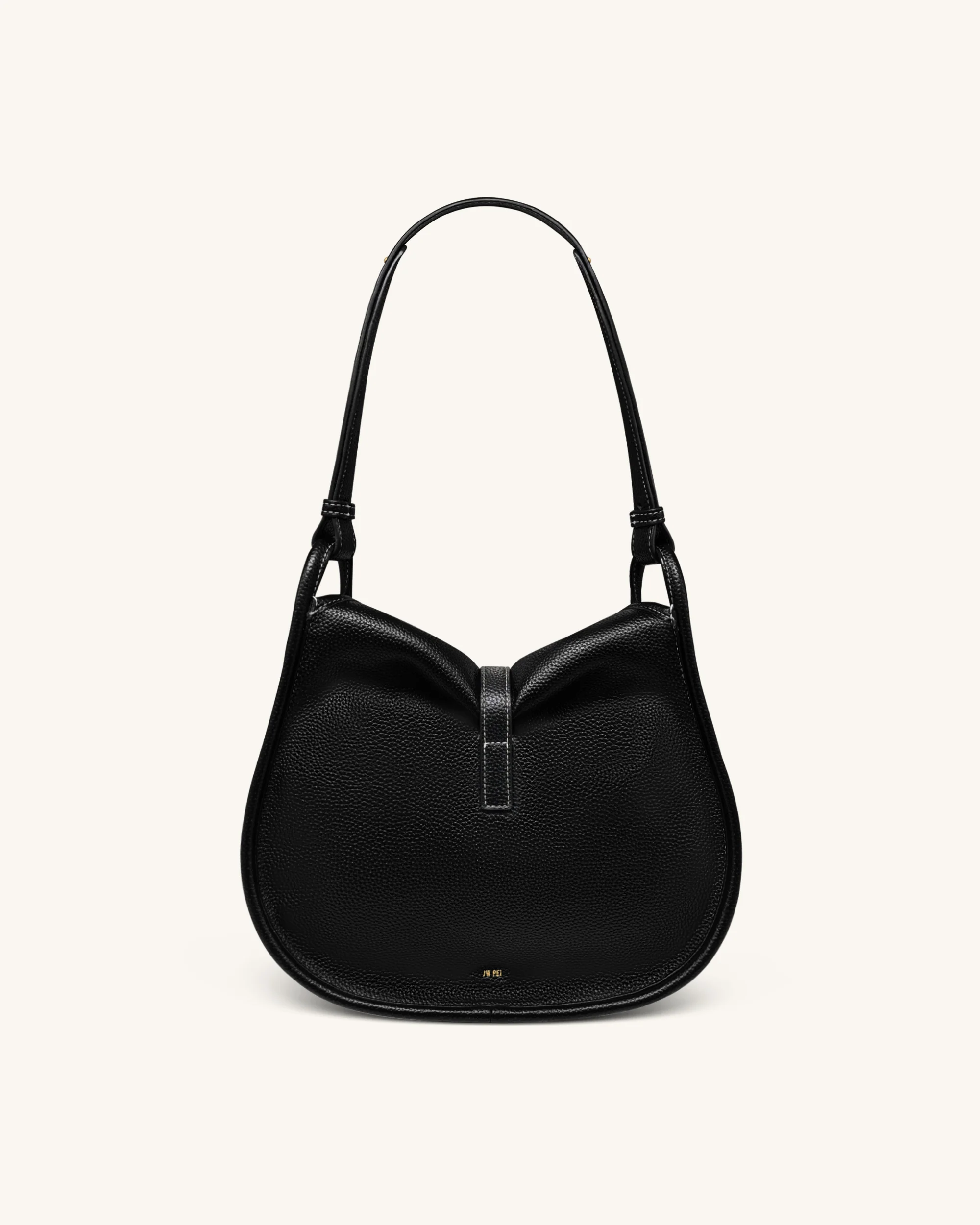 Arla Small Hobo Bag - Black Pebbled - Image 4