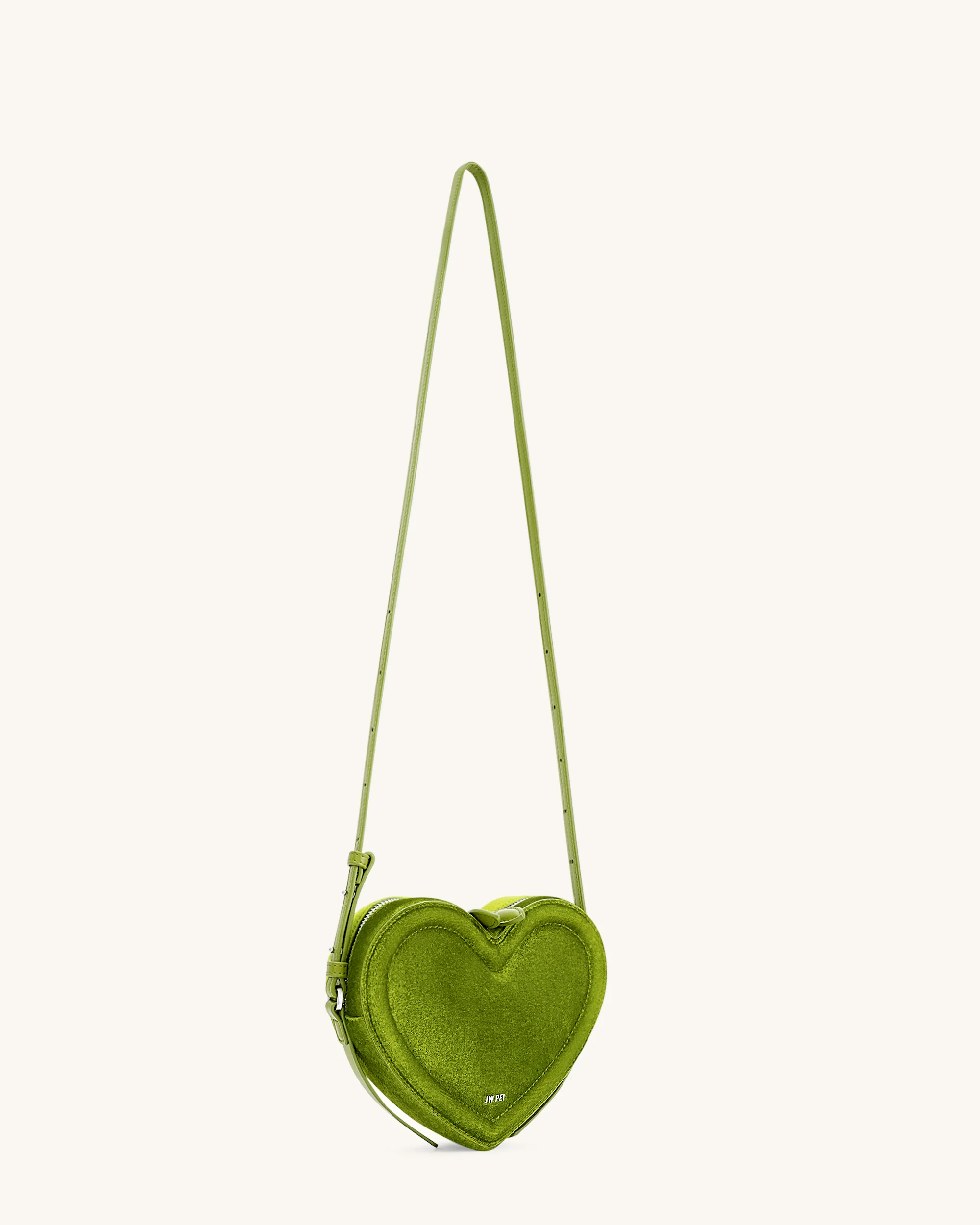 Arlene Velvet Heart Shaped Bag - Green - Image 2