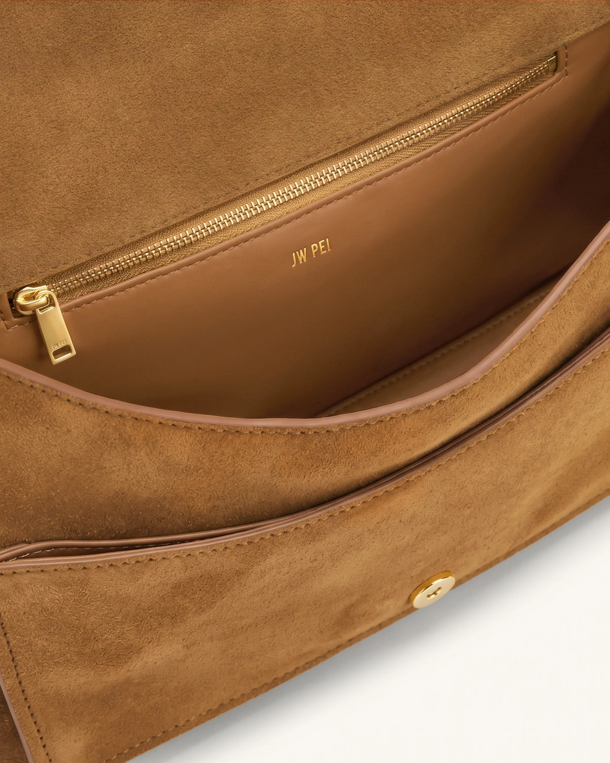 Avery Fringe Faux Suede Shoulder Bag - Brown - Image 4
