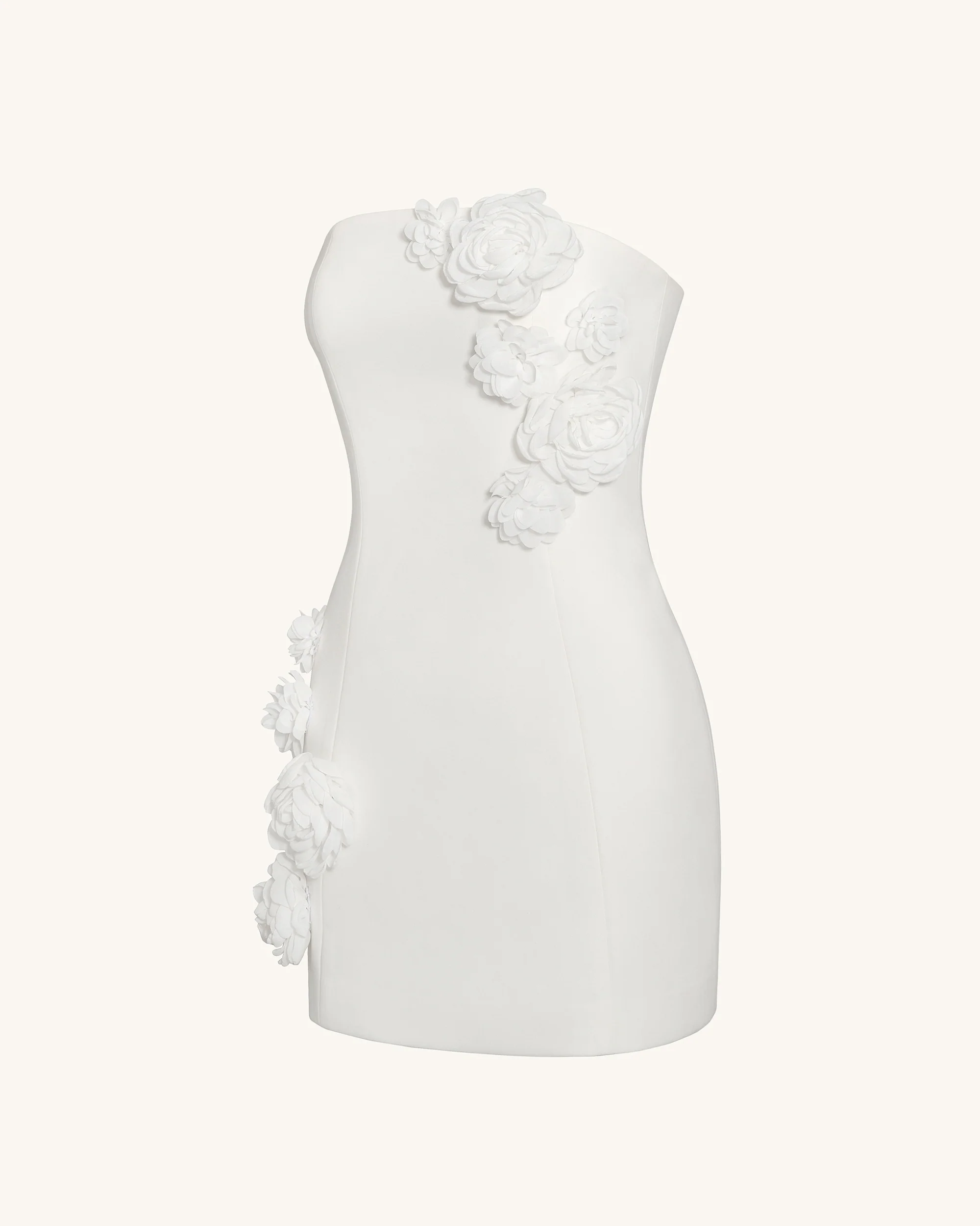 Blossoming Elegance Strapless Dress - White - Image 5
