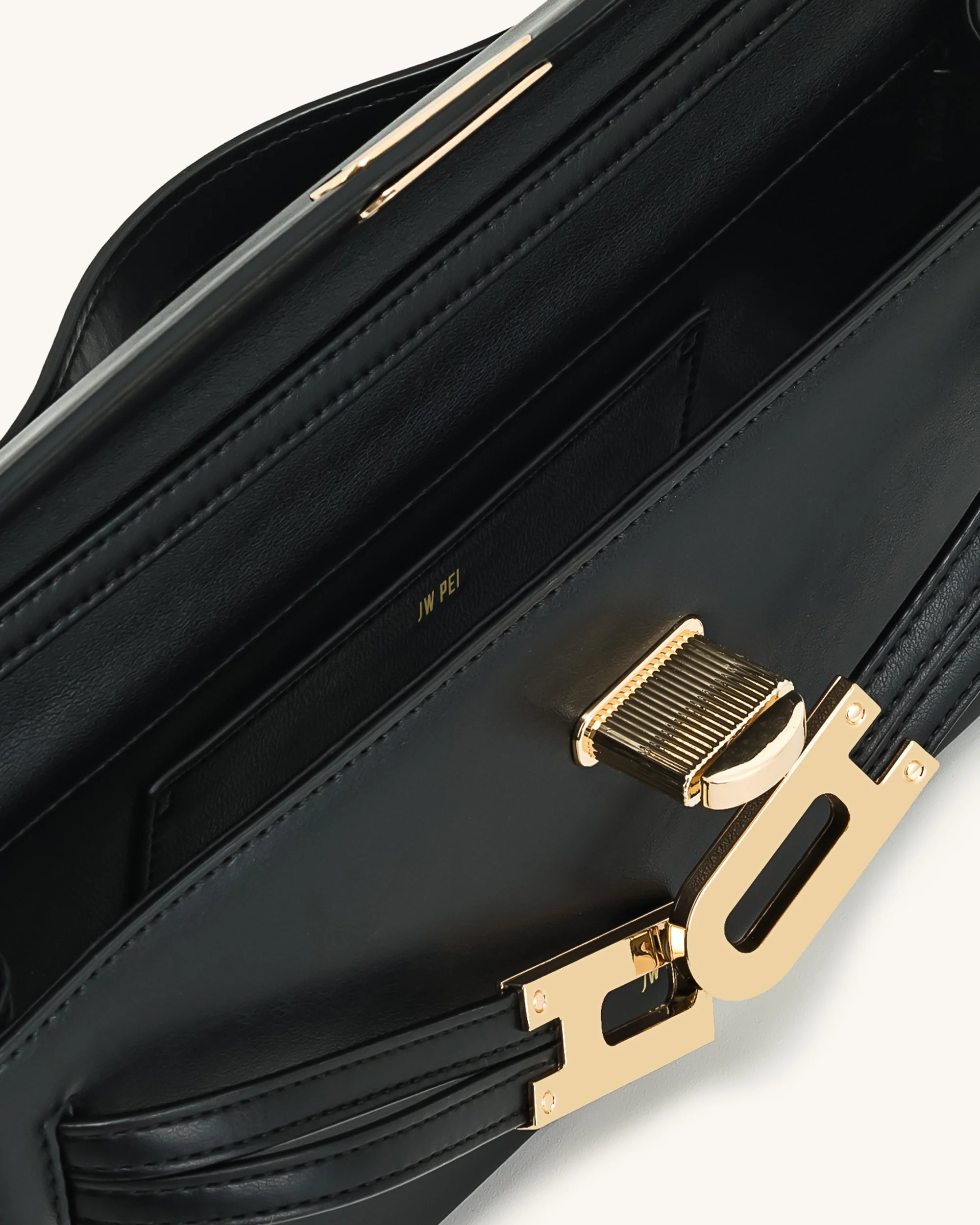 Bria Structured Top Handle Bag - Black - Image 5