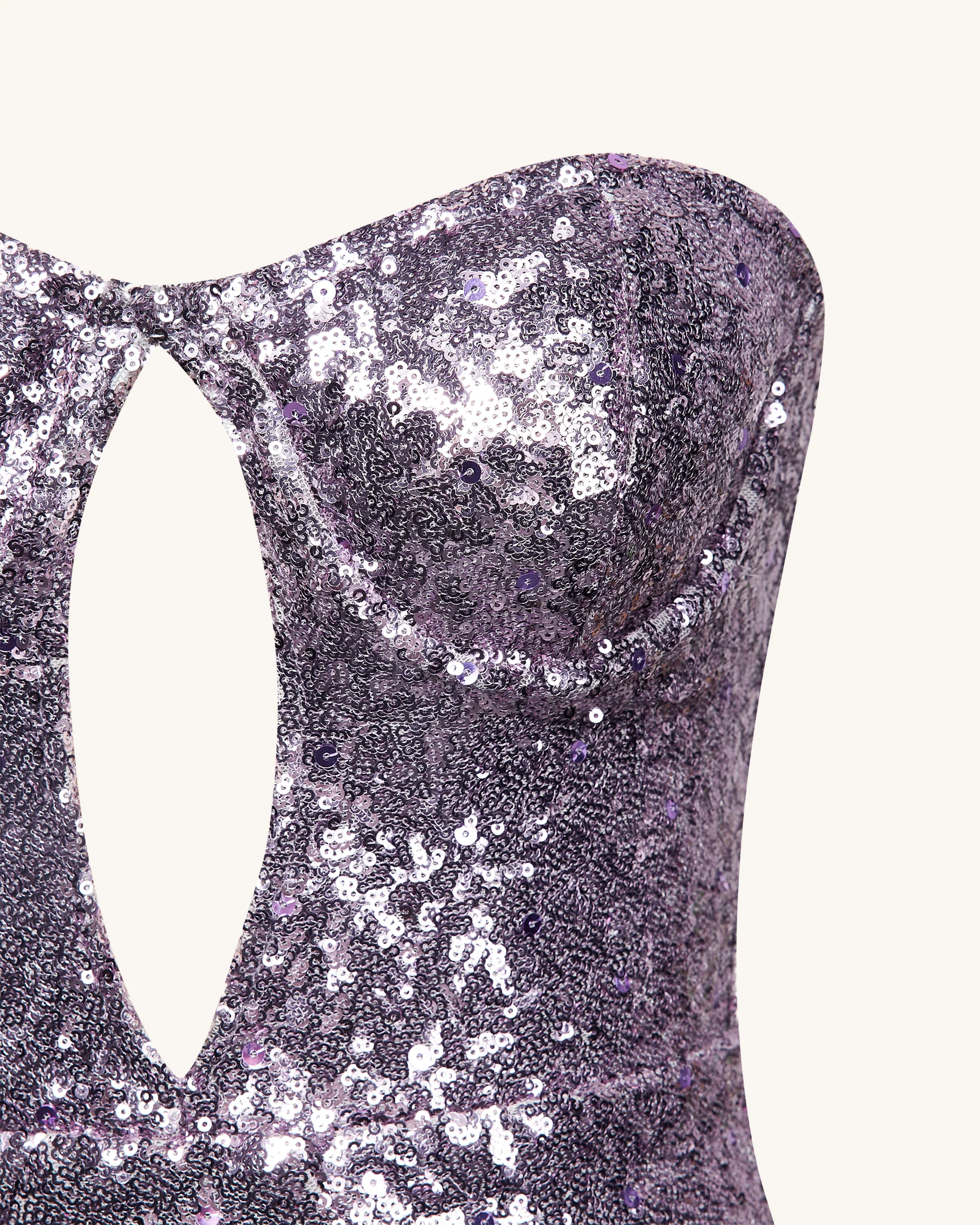Brynlee Purple Sequinned Strapless Mini Dress - Purple - Image 4
