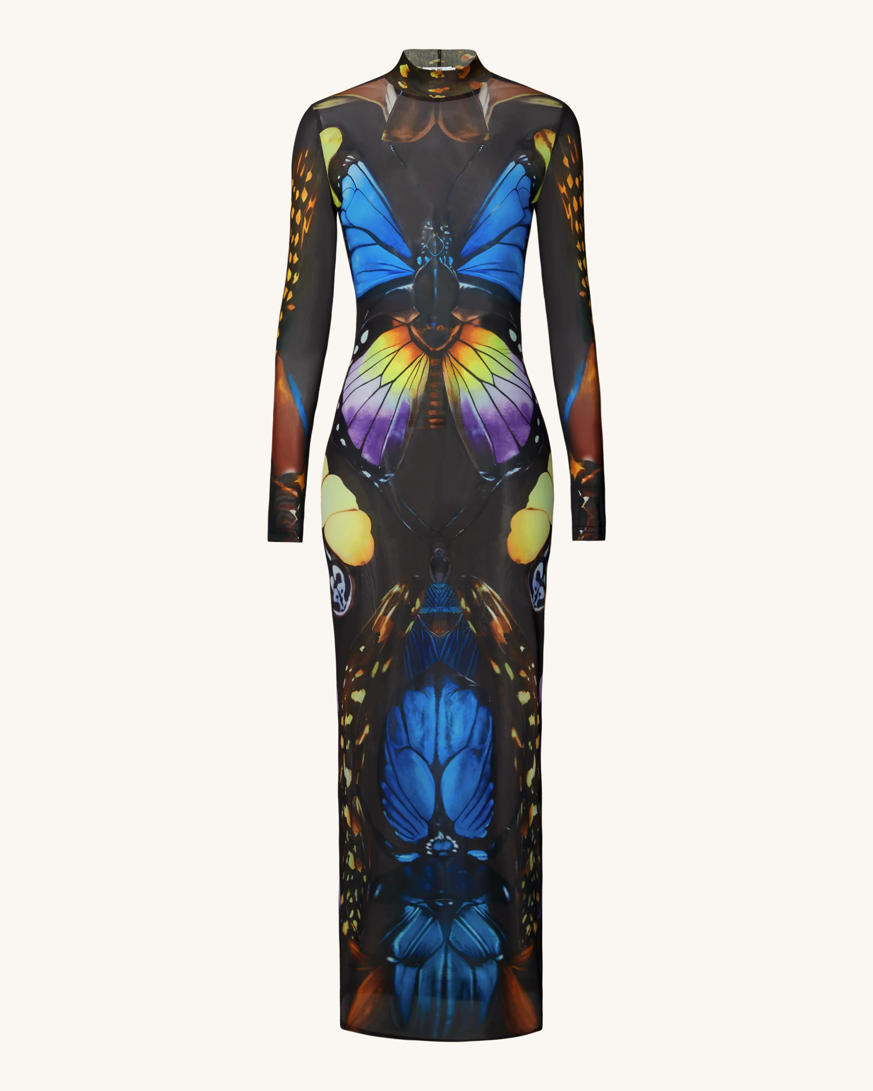Butterfly Mesh Maxi Dress - Multicolor - Image 2