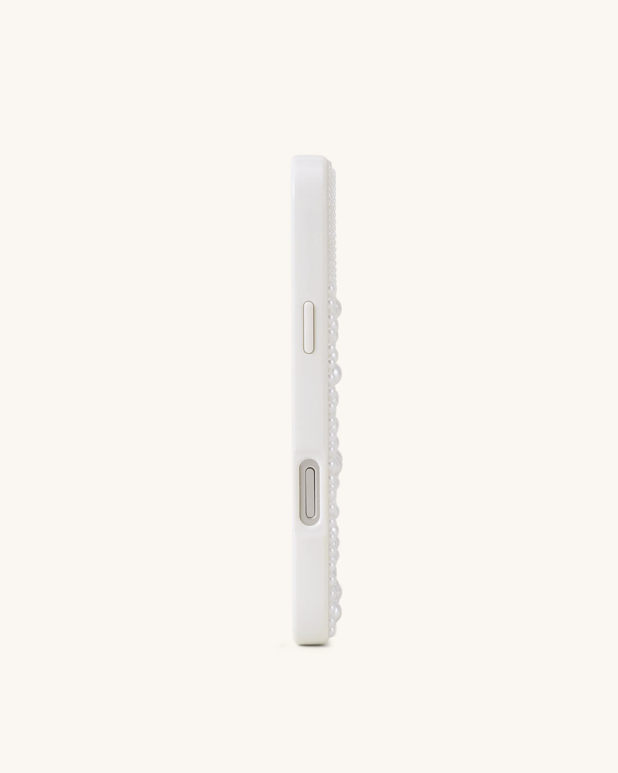 Butterfly Pearl Embellished Phone Case - White - Image 3