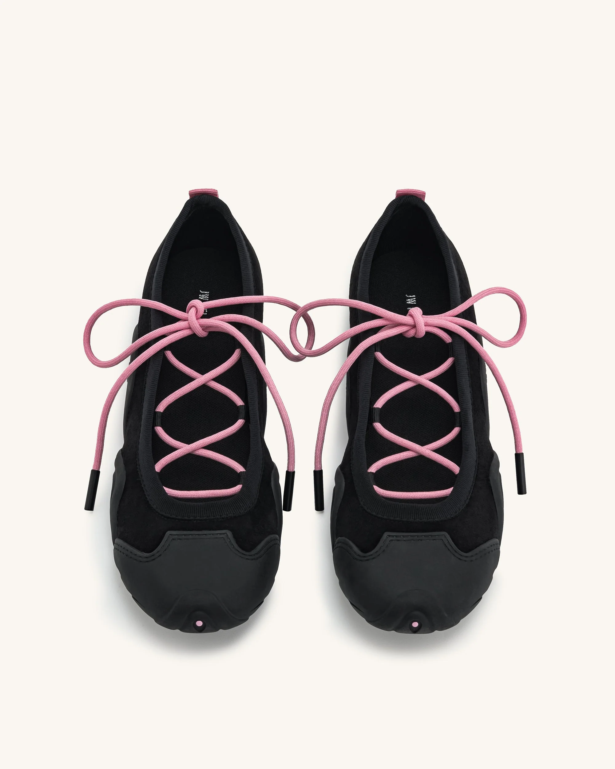 Caitlin Lace-up Ballerina Sneakers - Black - Image 3
