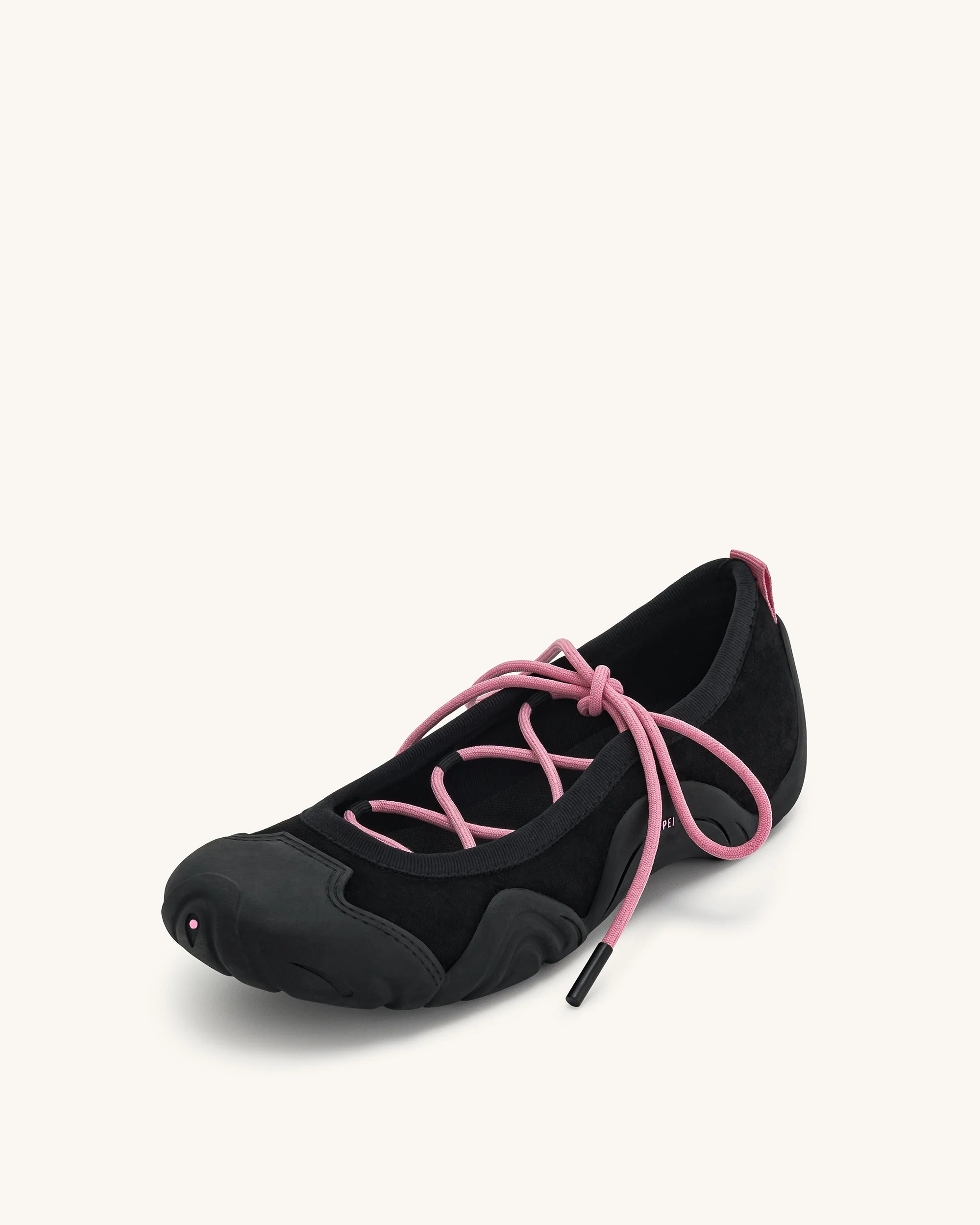 Caitlin Lace-up Ballerina Sneakers - Black - Image 5