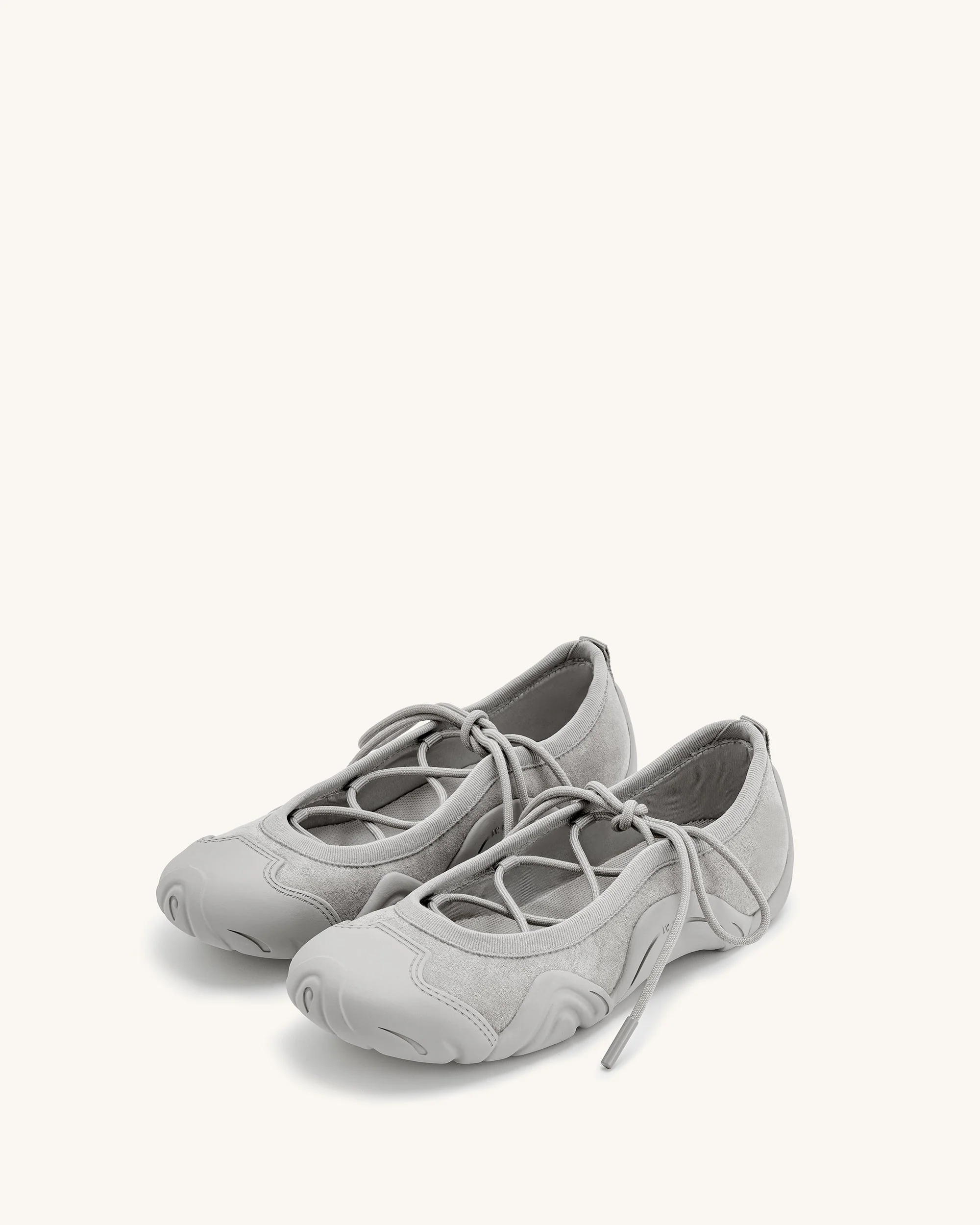 Caitlin Lace-up Ballerina Sneakers  - Grey - Image 2