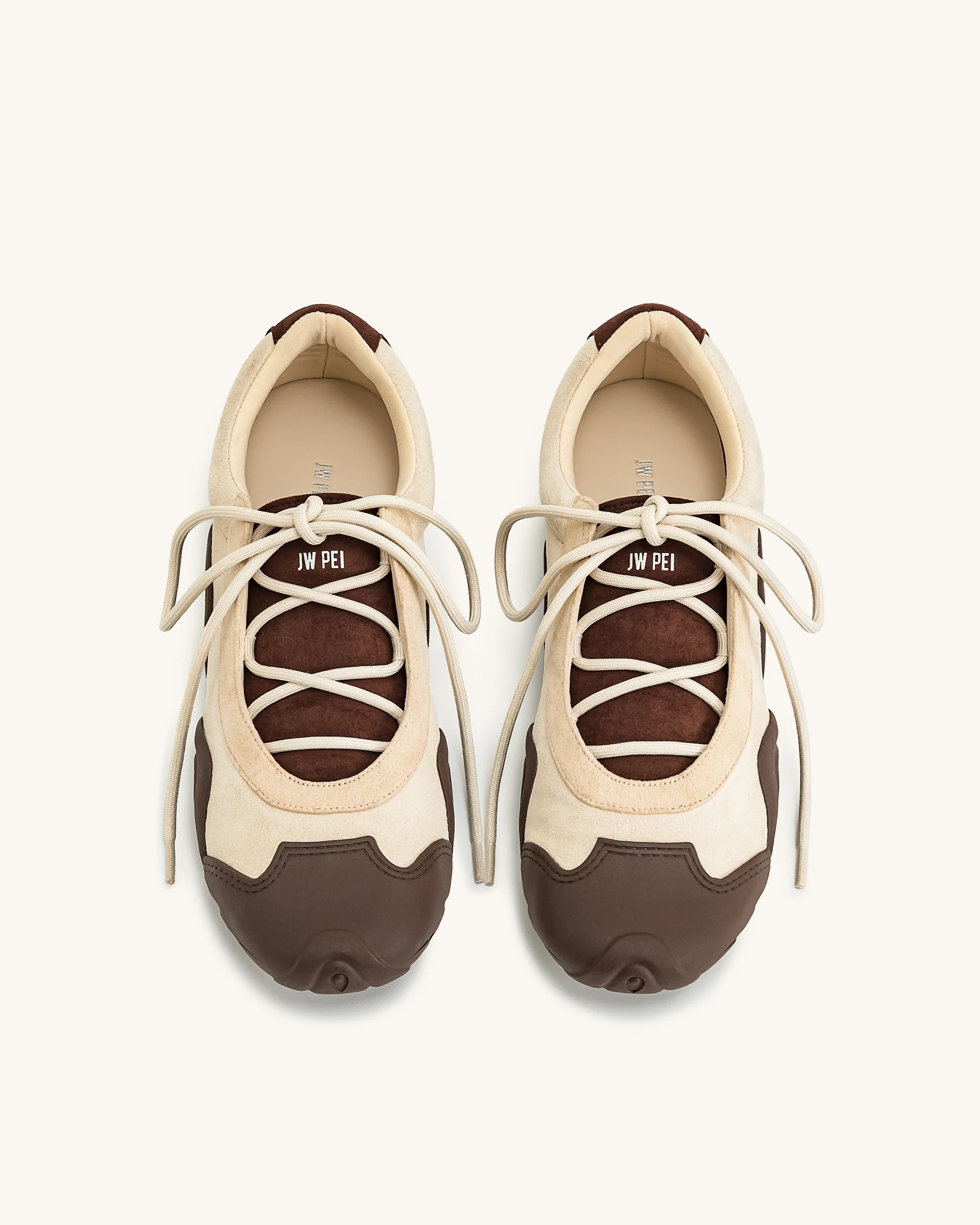 Caitlin Lace-up Ballerina Sneakers - Light Brown - Image 3