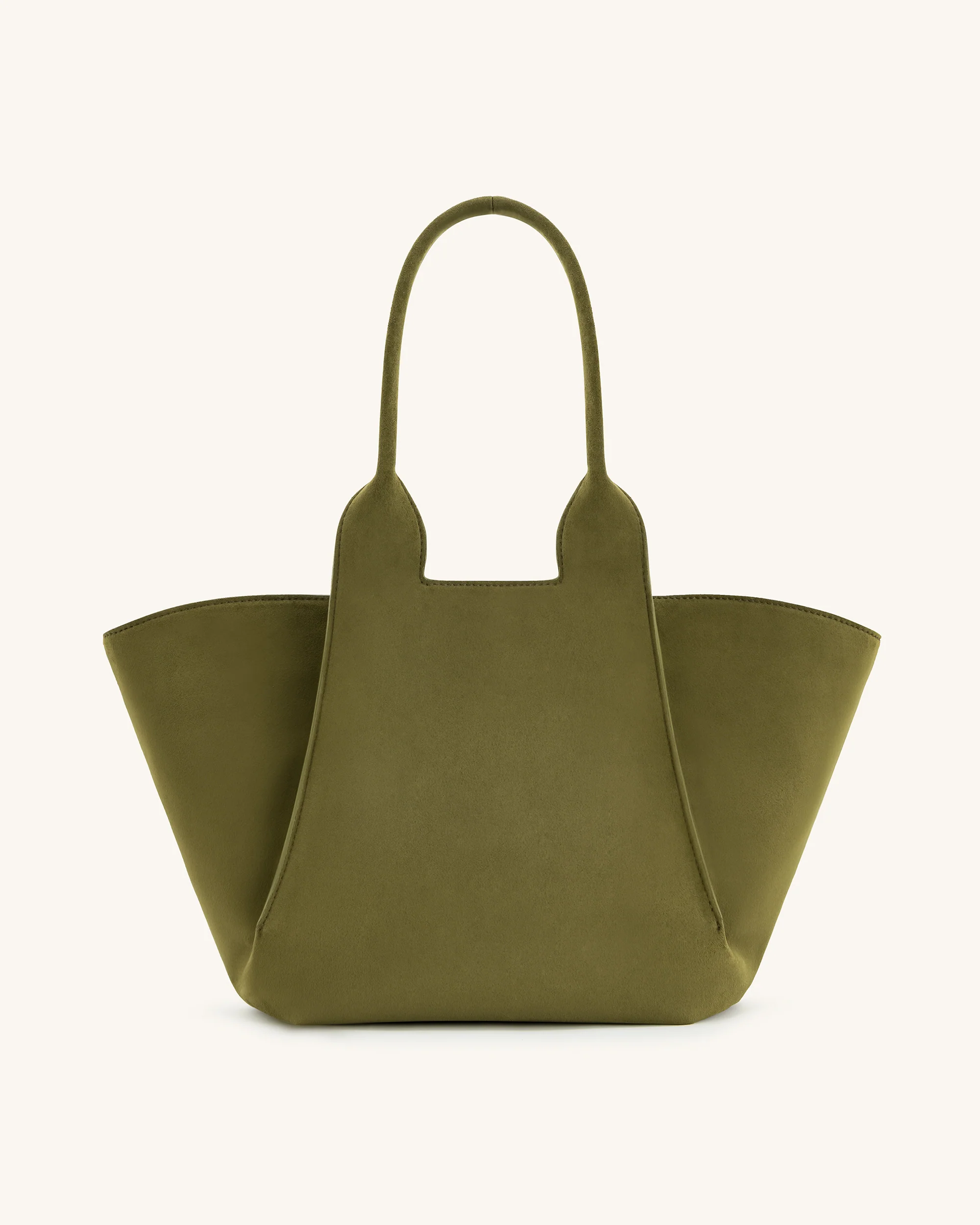 Cara Faux Suede Tote Bag - Dark Olive - Image 3