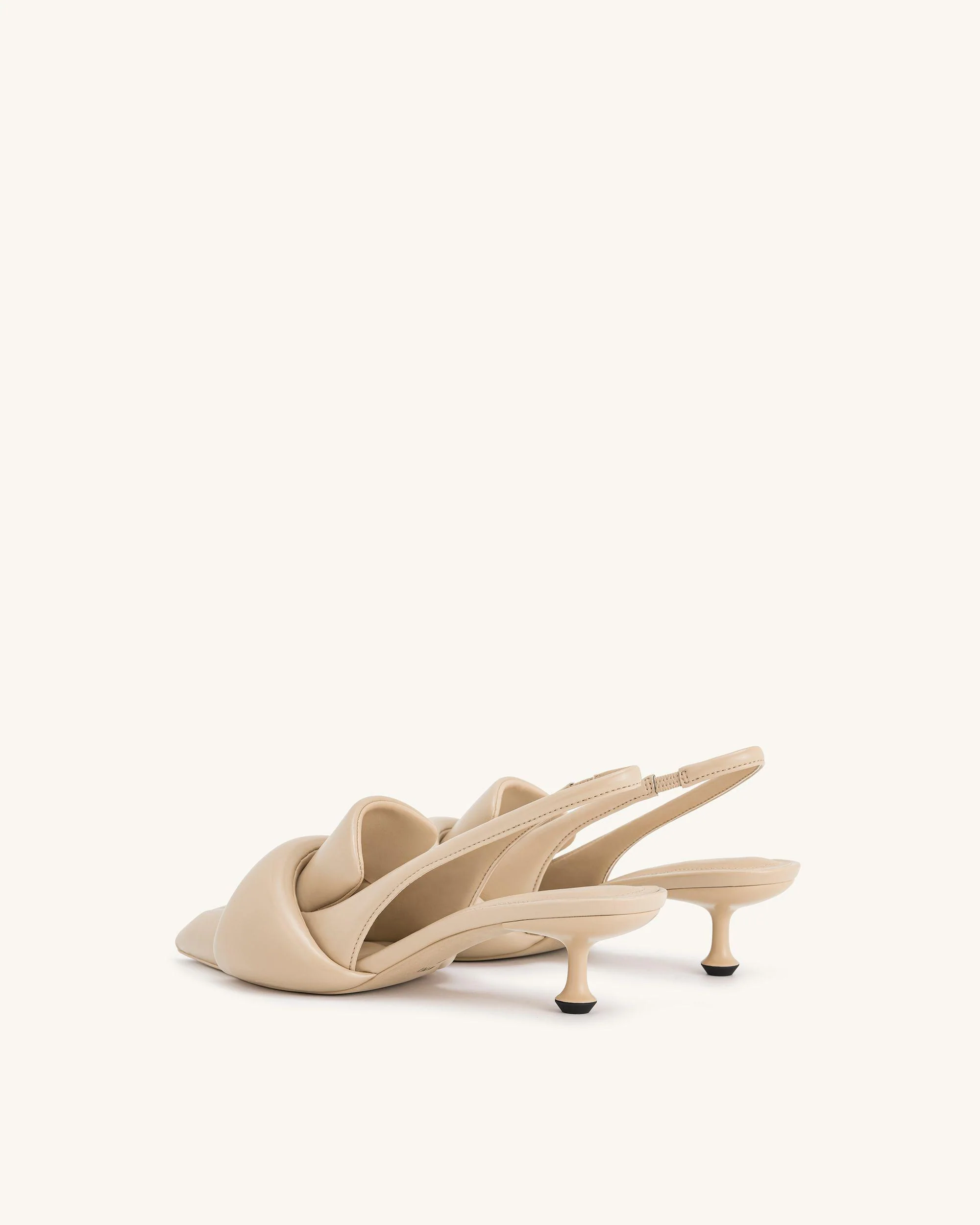 Carla Soft Padded Kitten Heel Pumps - Apricot - Image 4