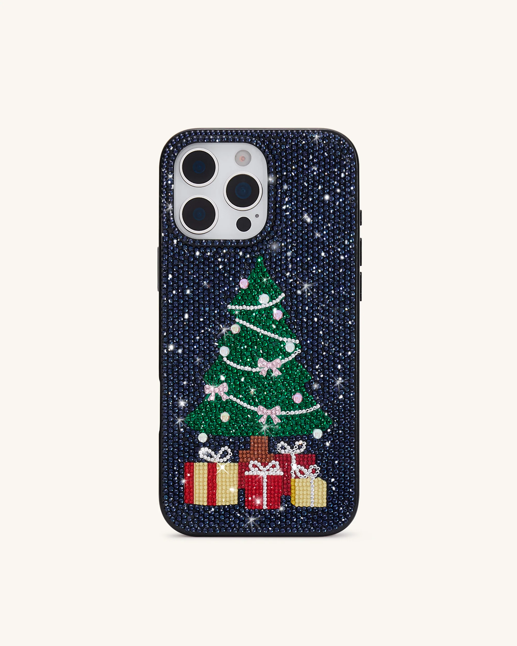 Christmas Tree Bling Phone Case - Black - Image 3