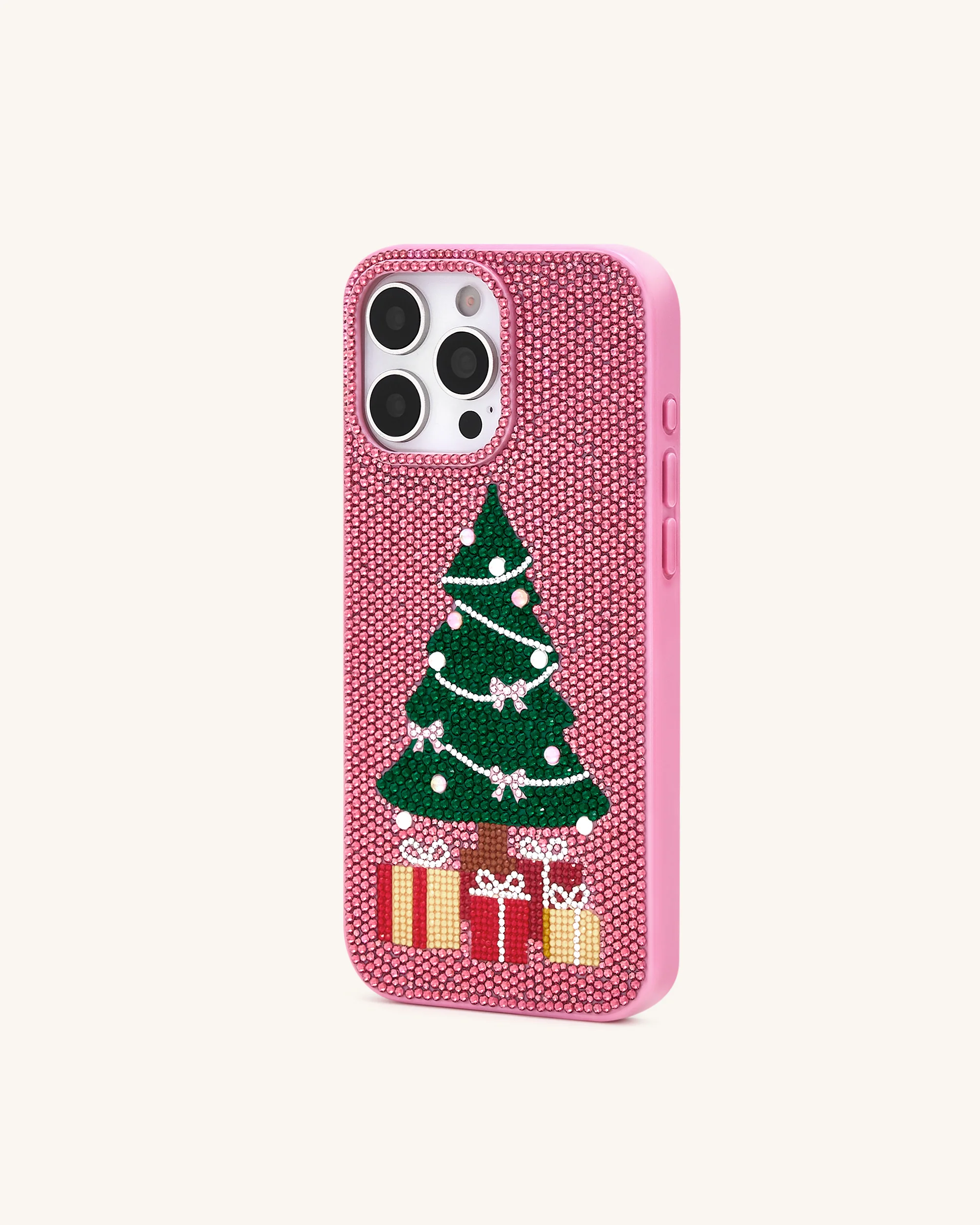 Christmas Tree Bling Phone Case - Pink - Image 3
