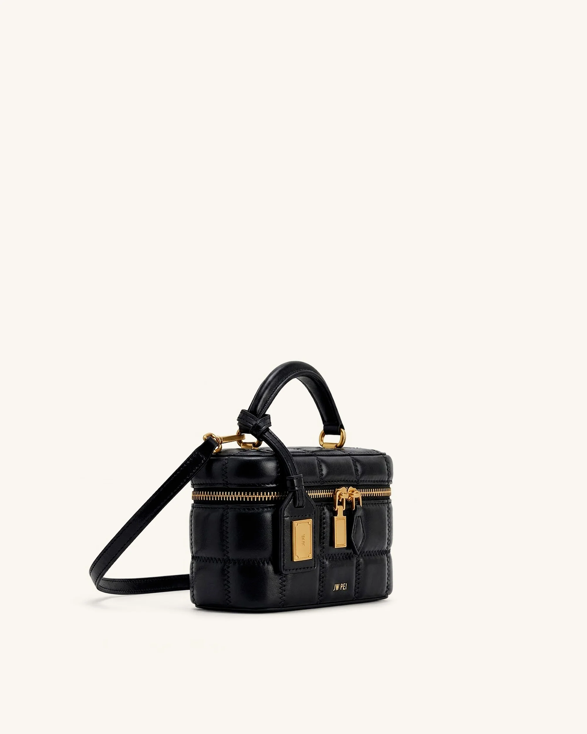Cleo Box Shape Top Handle Bag - Black - Image 2