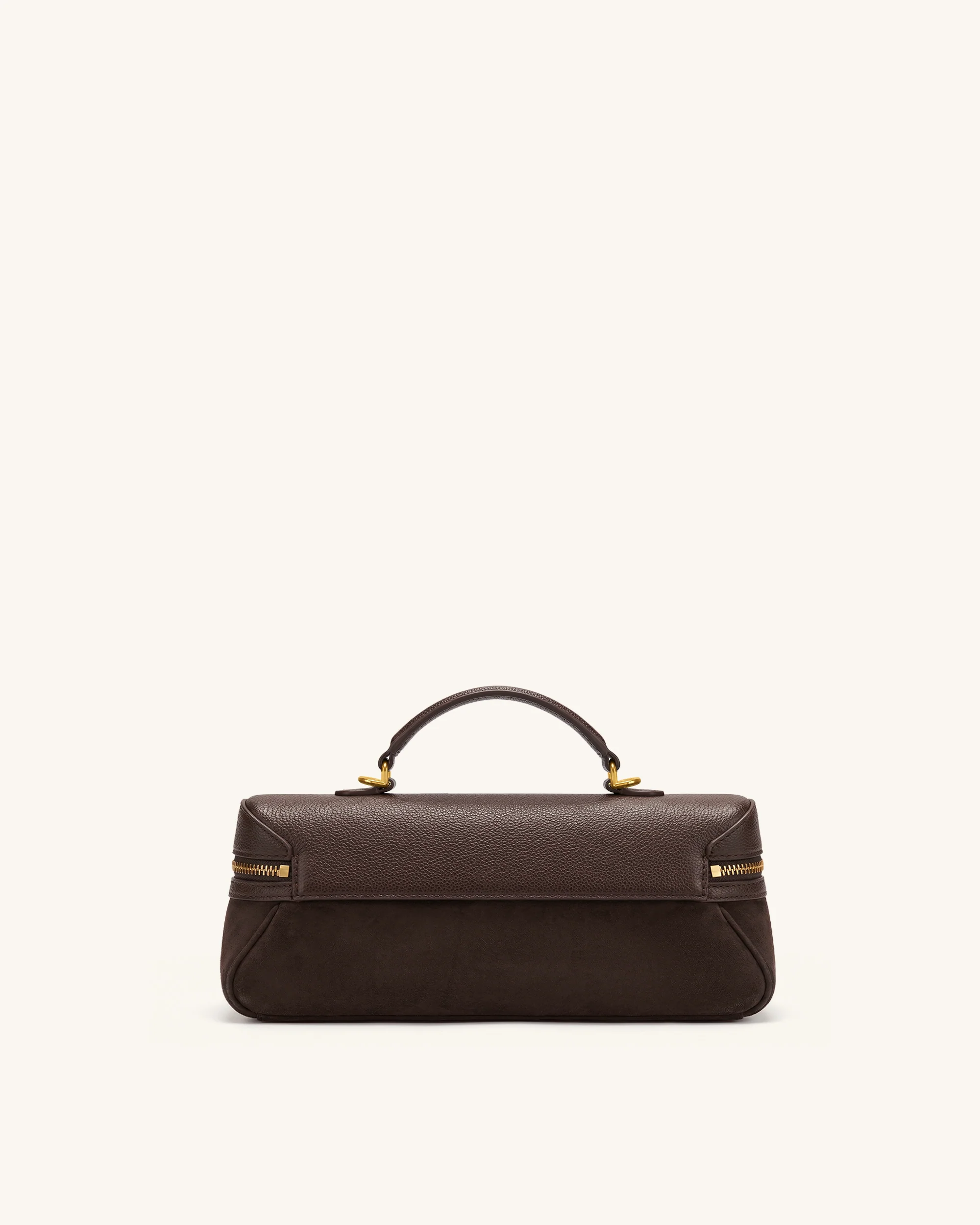 Cleo Faux Suede Vanity Bag - Dark Brown - Image 3