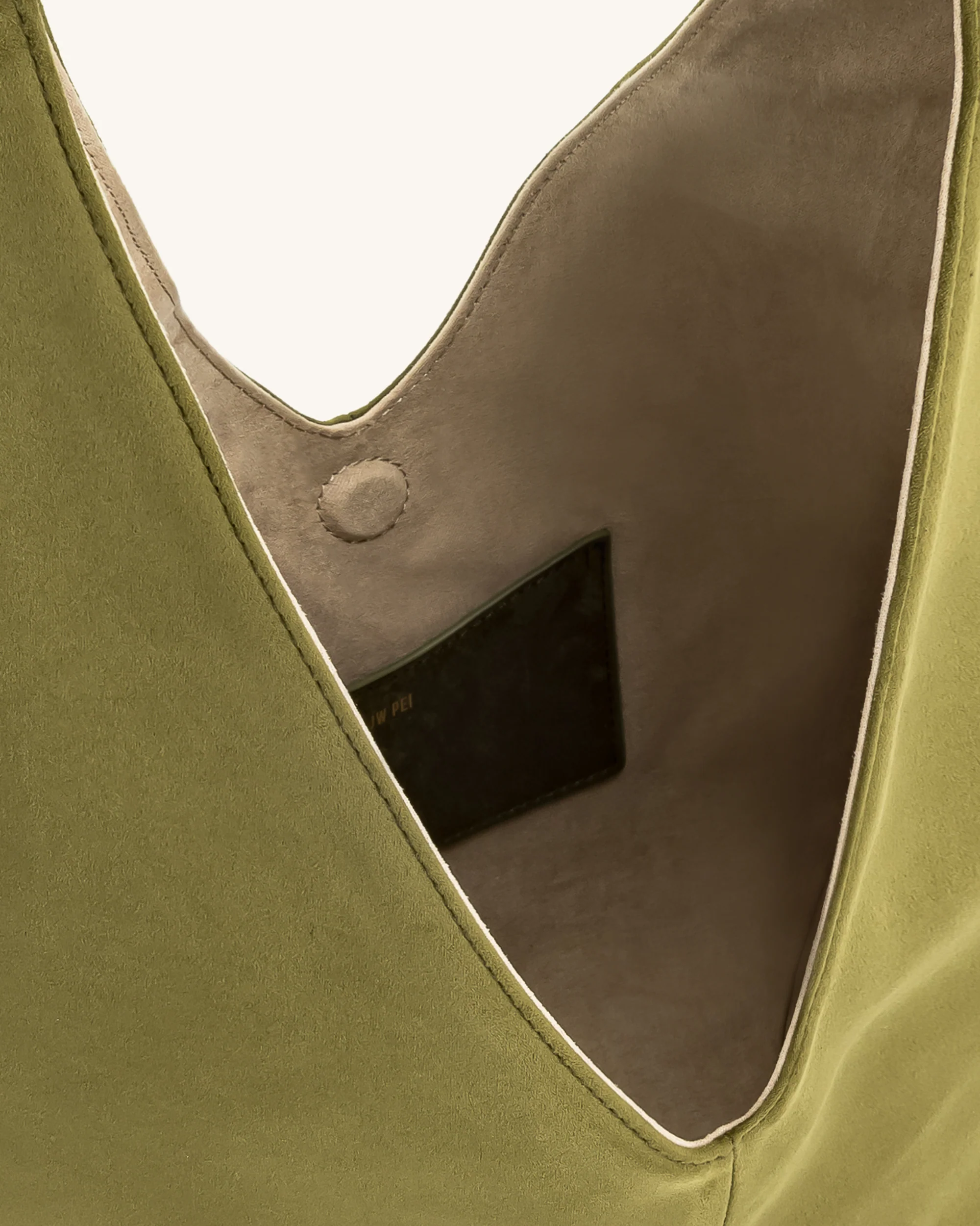 Dara Faux Suede Hobo Bag - Dark Olive - Image 4