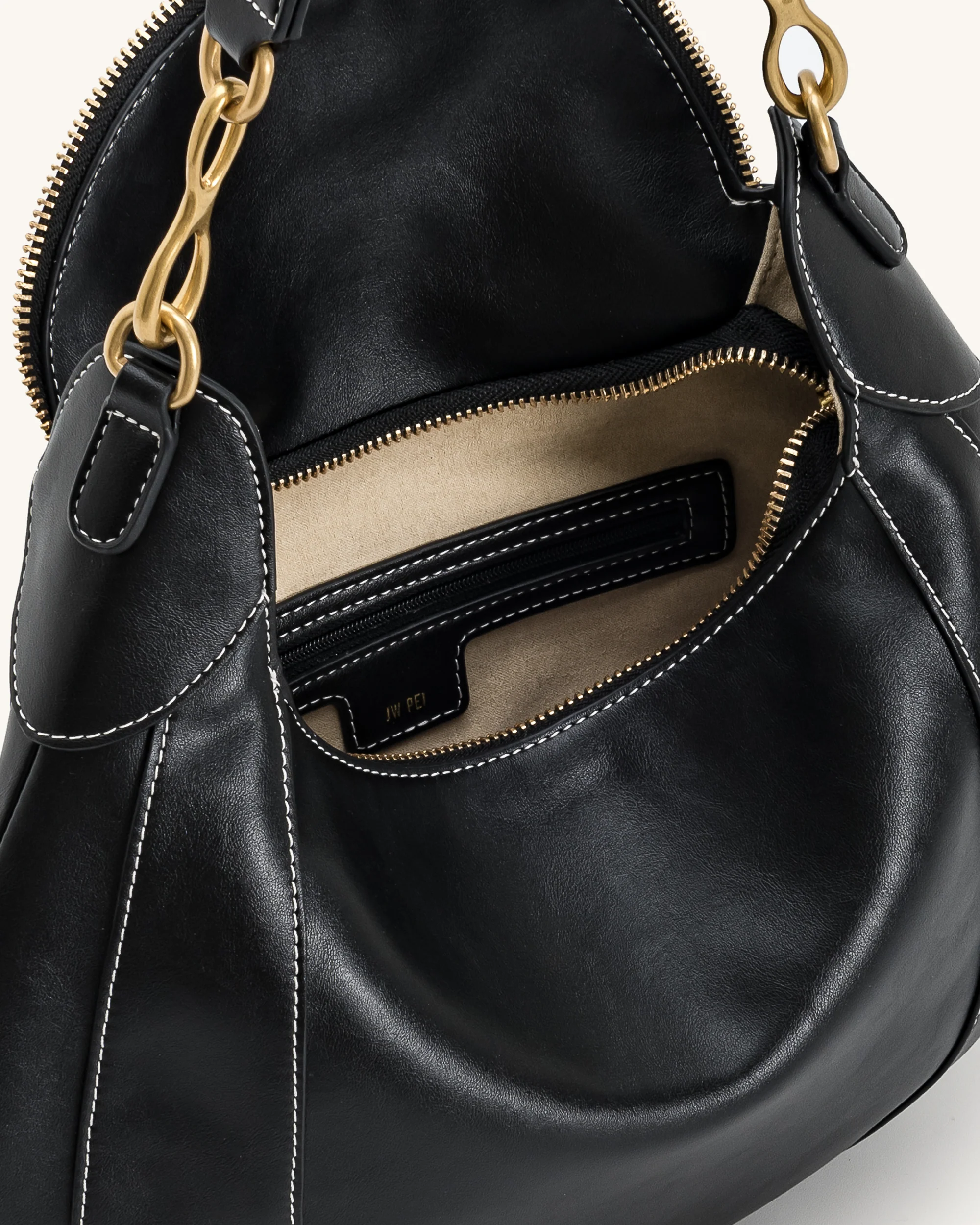 Daria Metal Pendant Embellished Shoulder Bag - Black - Image 5