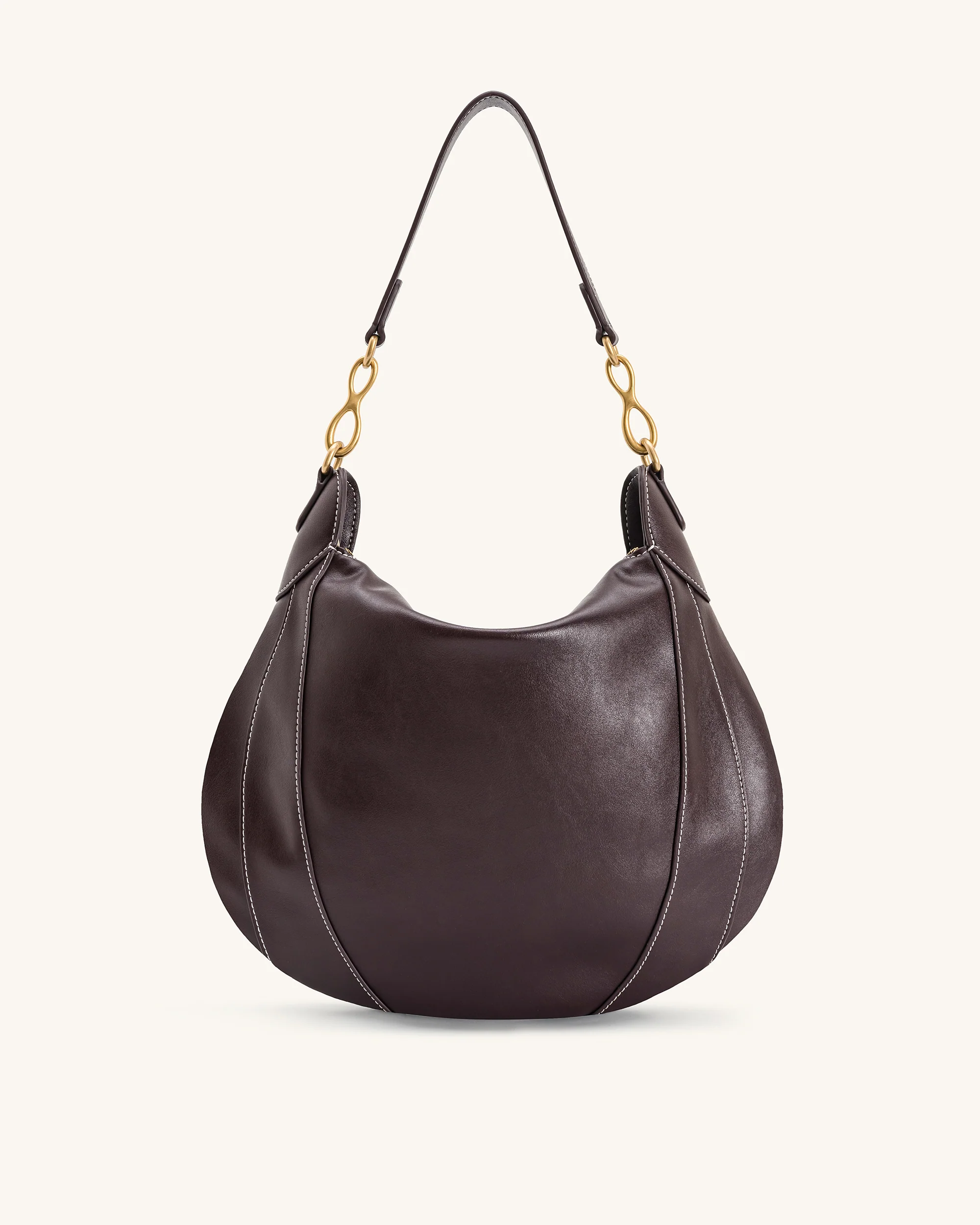 Daria Metal Pendant Embellished Shoulder Bag - Dark Brown - Image 3