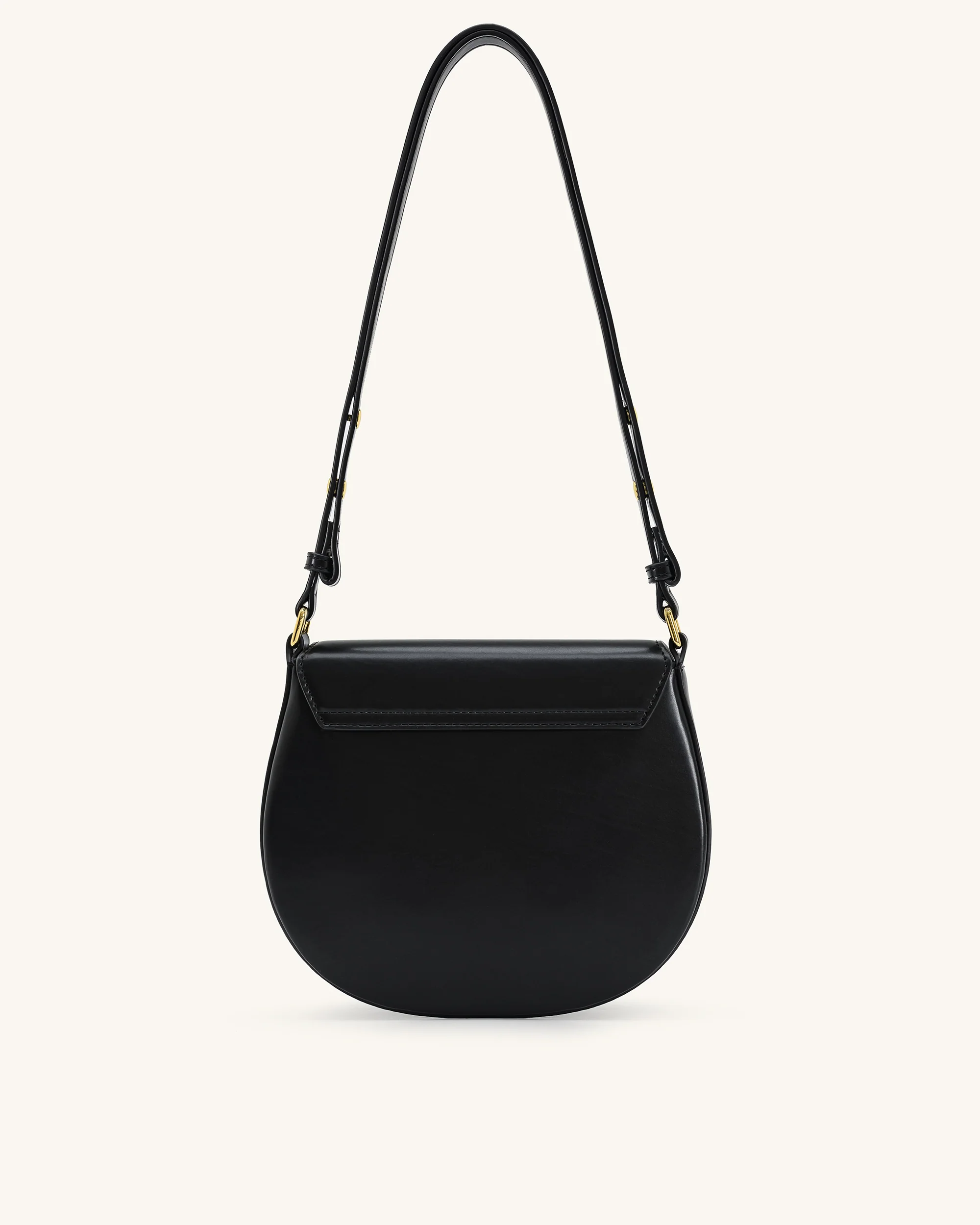 Diana Ring Flap Saddle Bag - Black - Image 4