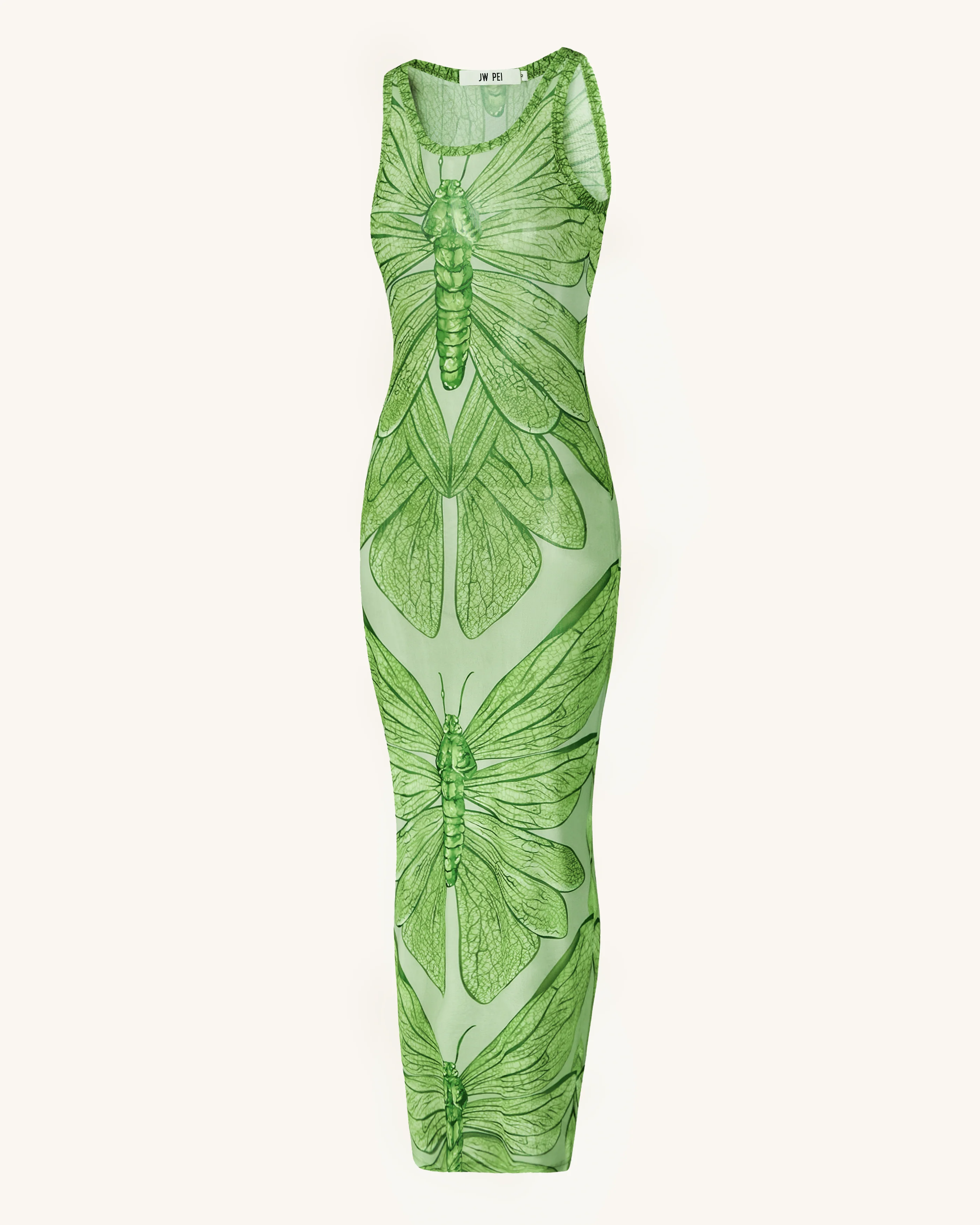 Dragonfly Axis Tank Mesh Dress - Green - Image 3