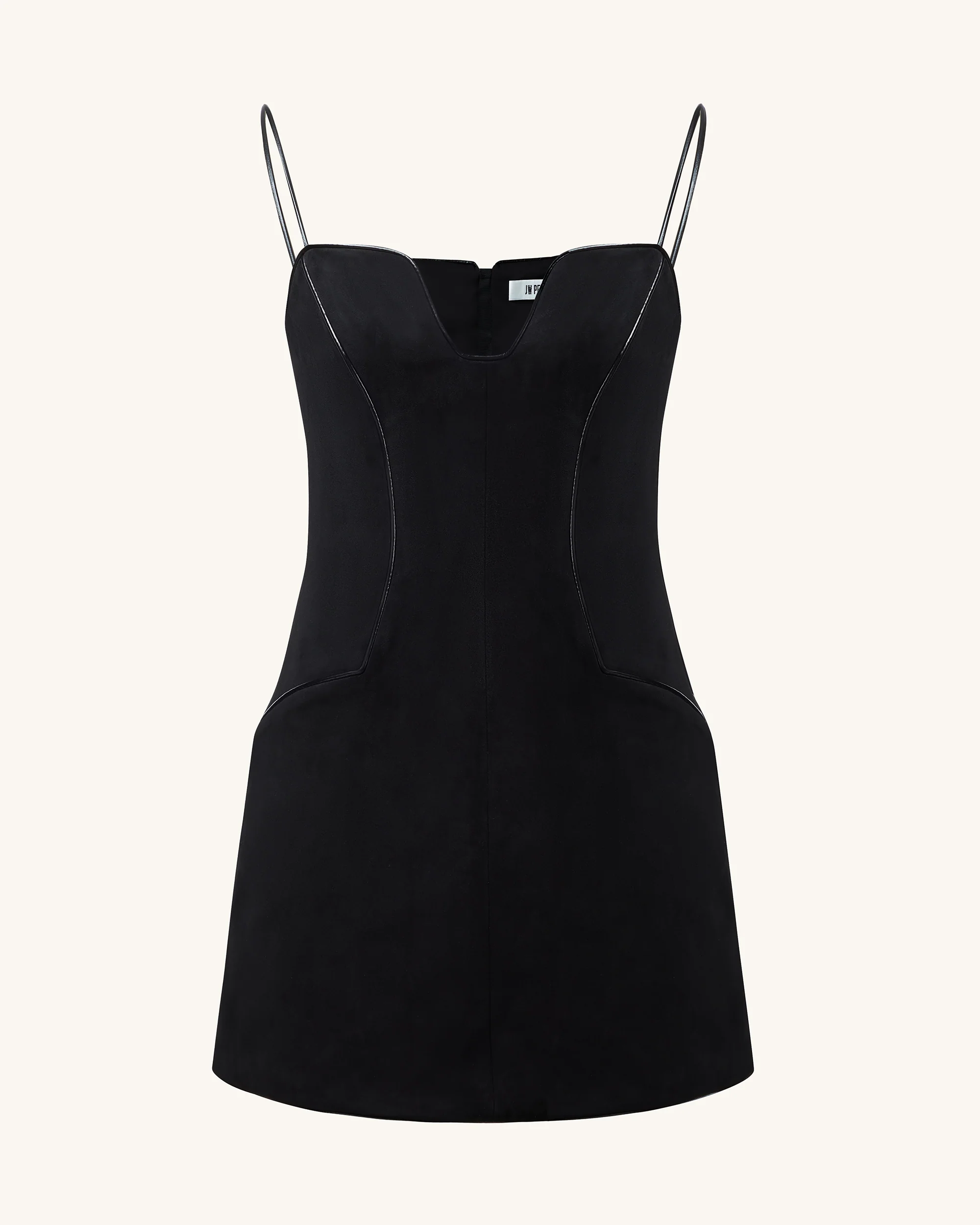 Eva Spaghetti Strap Sueded Dress - Black - Image 3