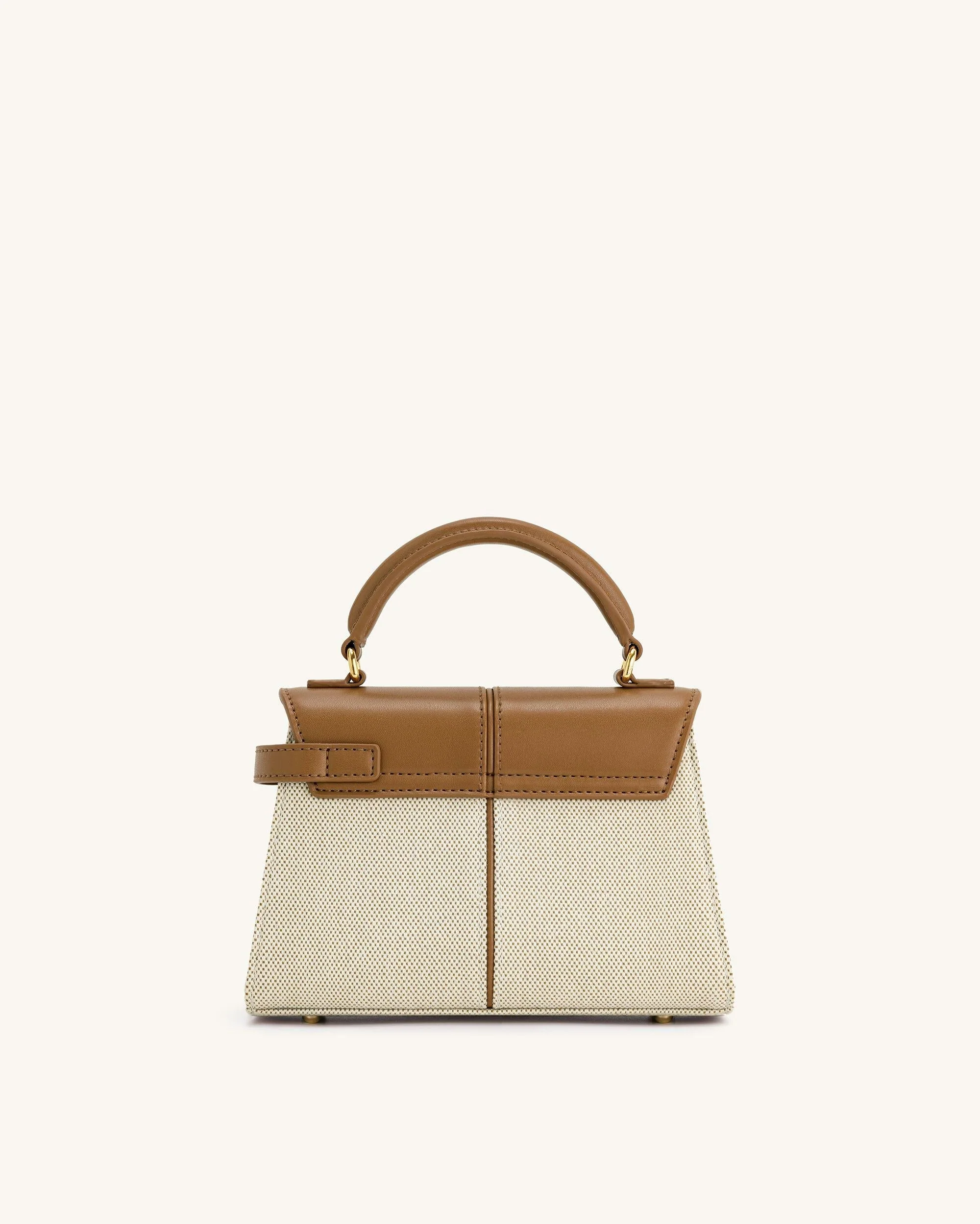 Elise Top Handle Bag - Brown Canvas - Image 4