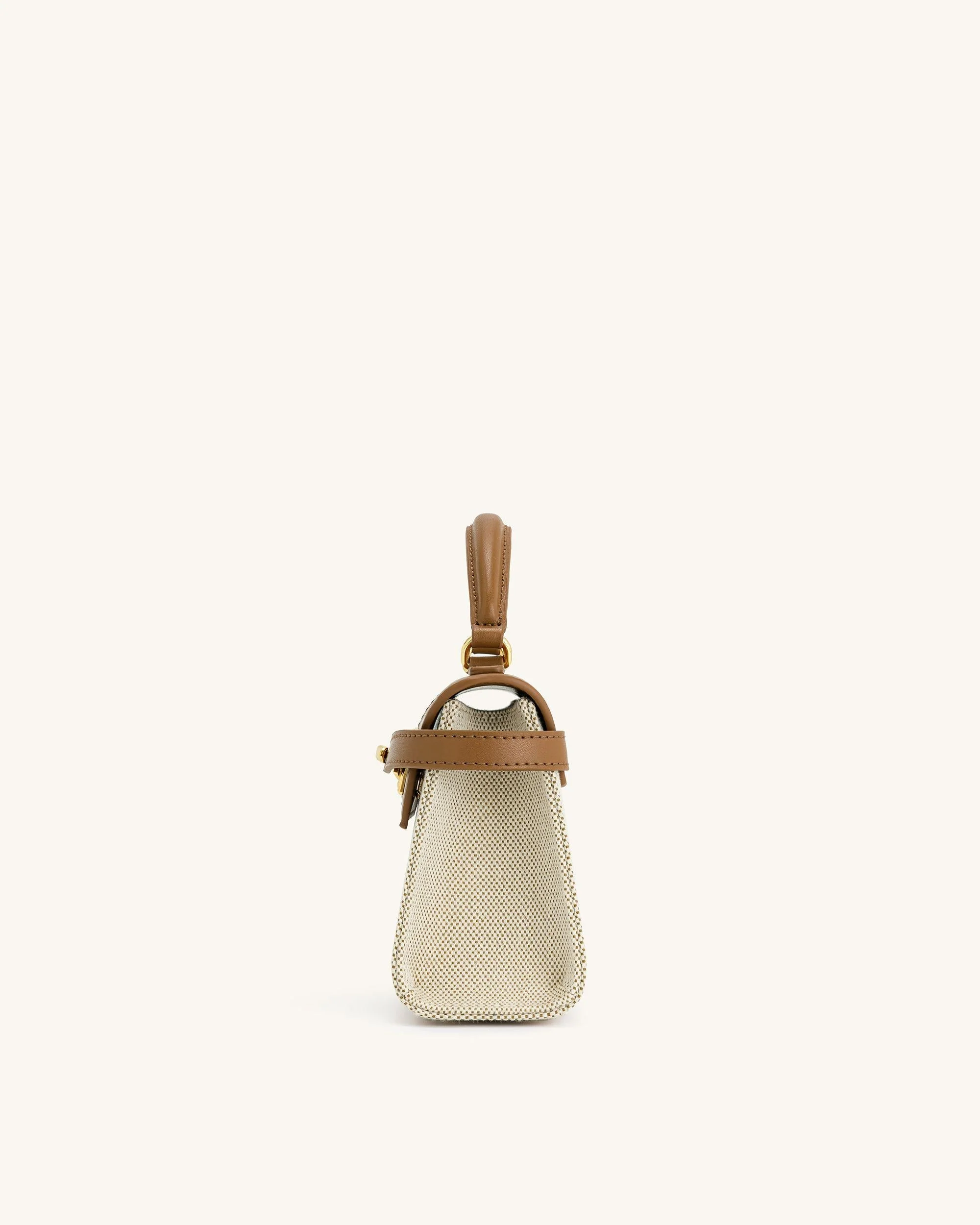 Elise Top Handle Bag - Brown Canvas - Image 5