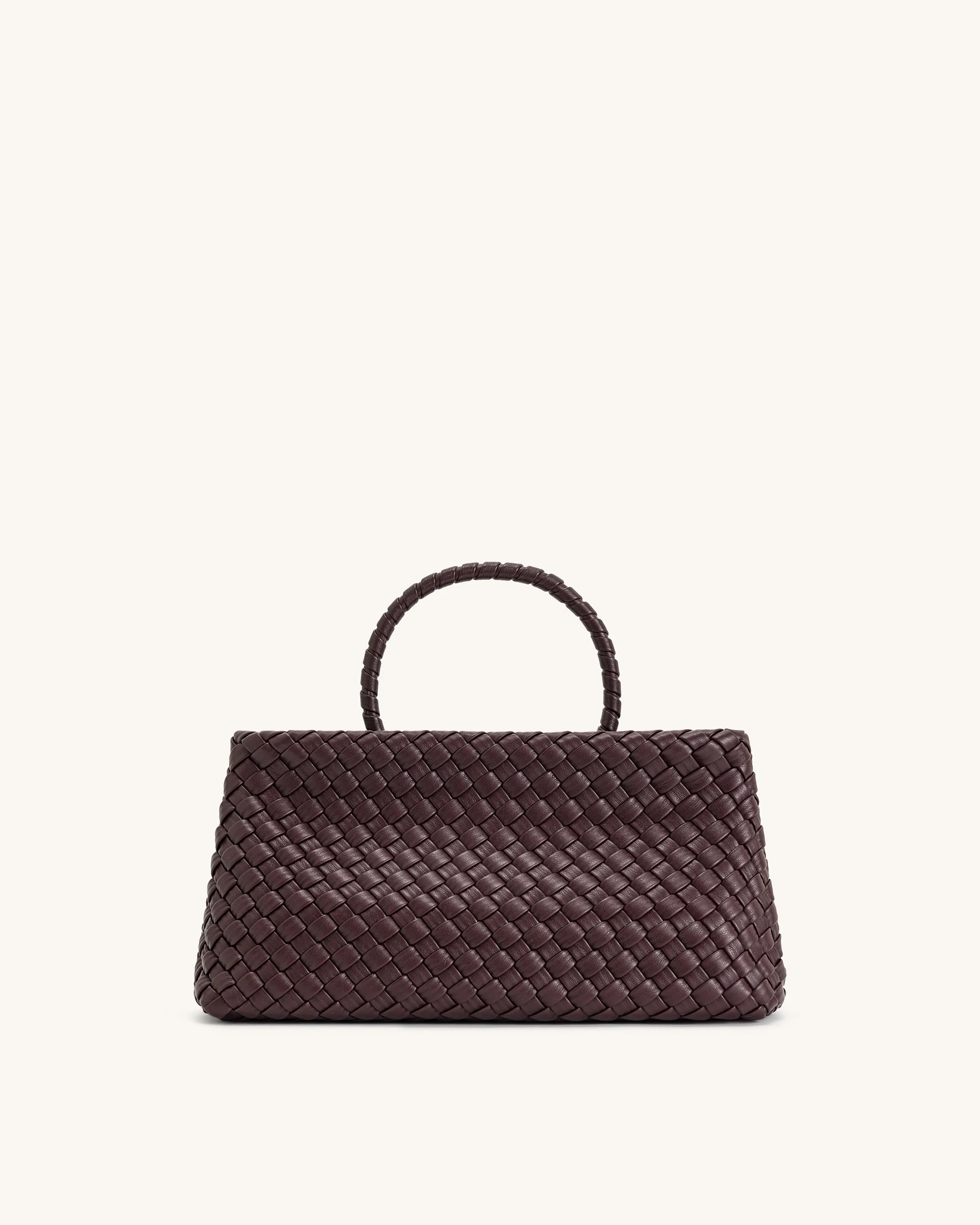 Elora Woven Tote Bag - Deep Burgundy - Image 3