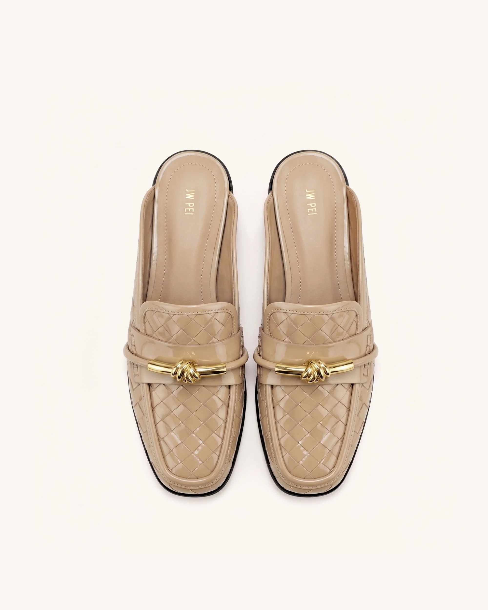 Elowen Woven Horsebit Mule Loafers - Khaki - Image 3