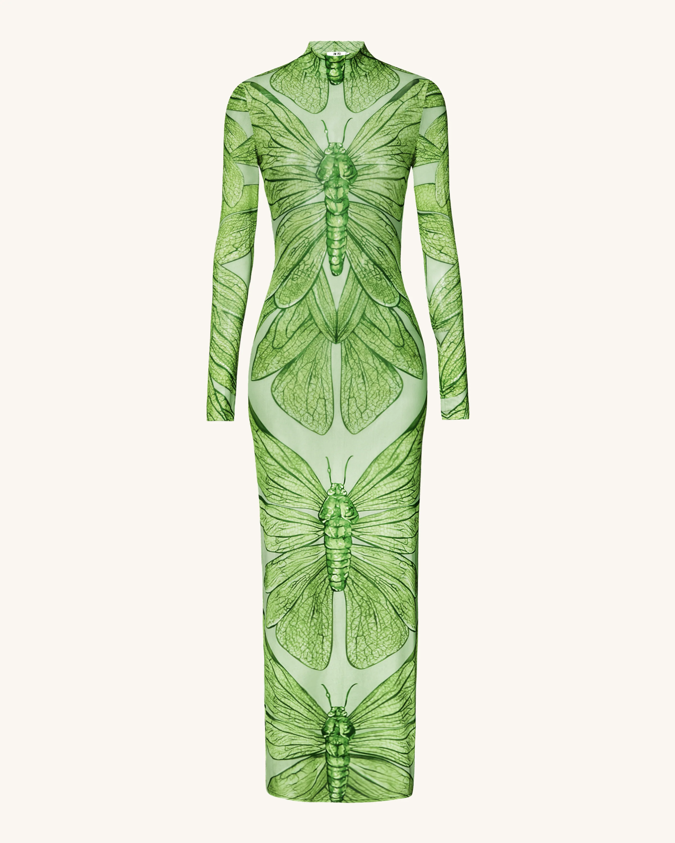 Emerald Dragonfly Sheer Mesh Gown - Green - Image 2