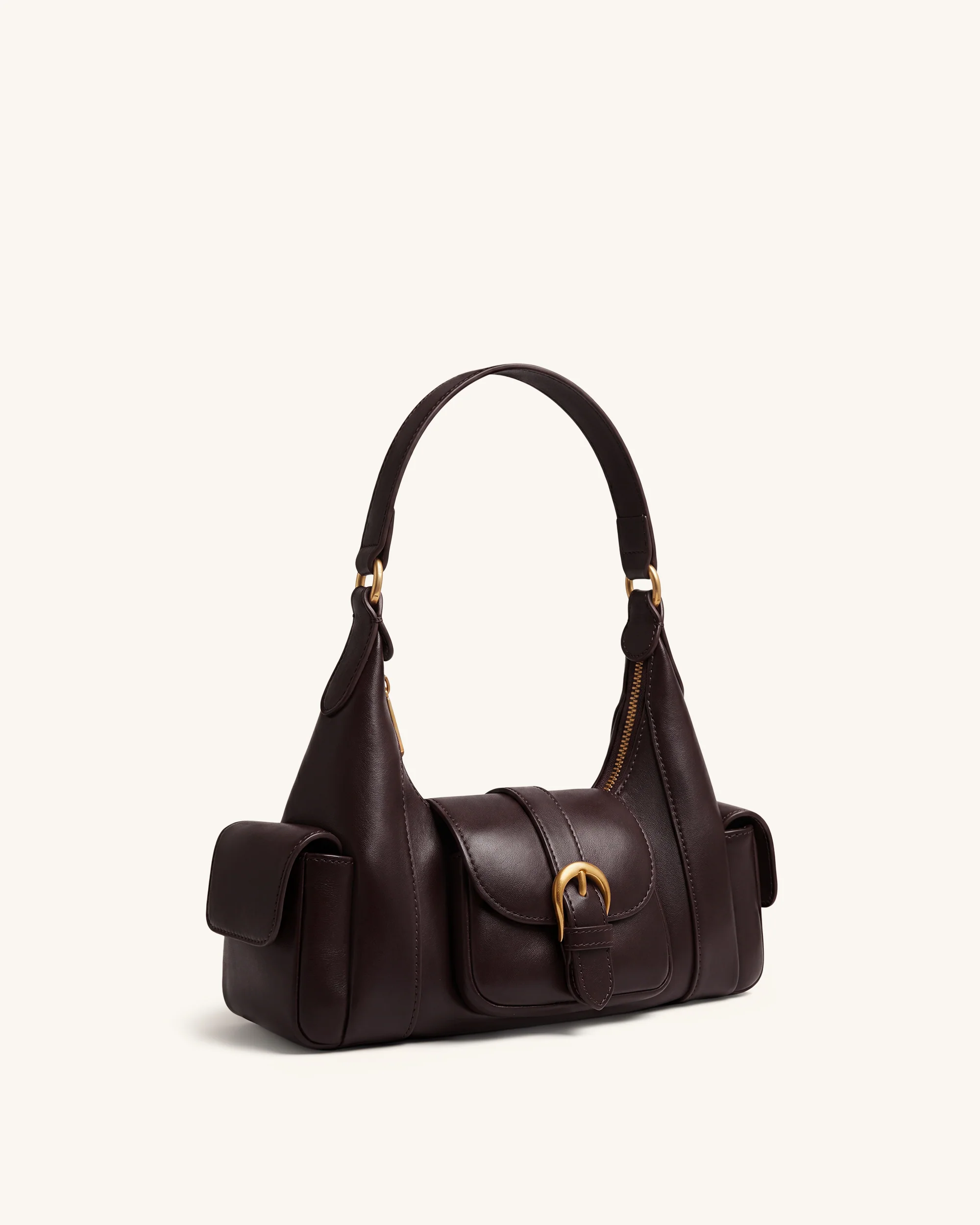 Estelle Pocket Shoulder Bag - Dark Brown - Image 2