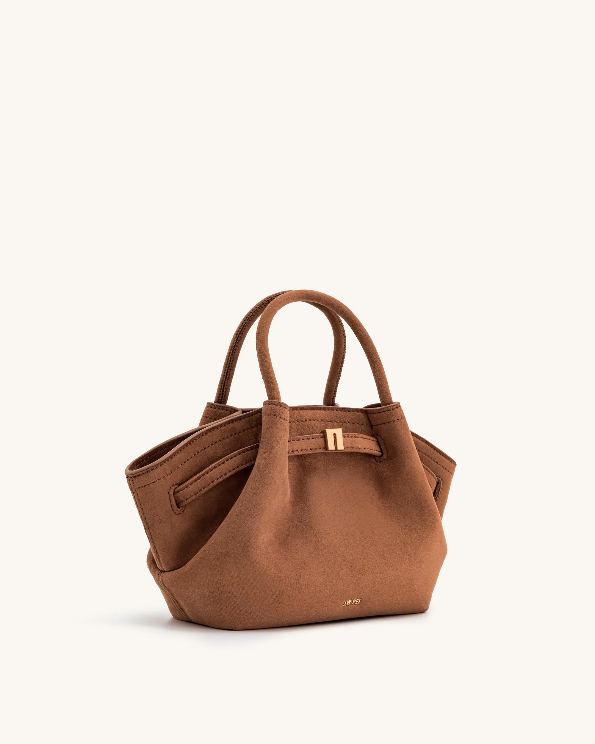Hana Mini Faux Suede Tote Bag - Brown - Image 4