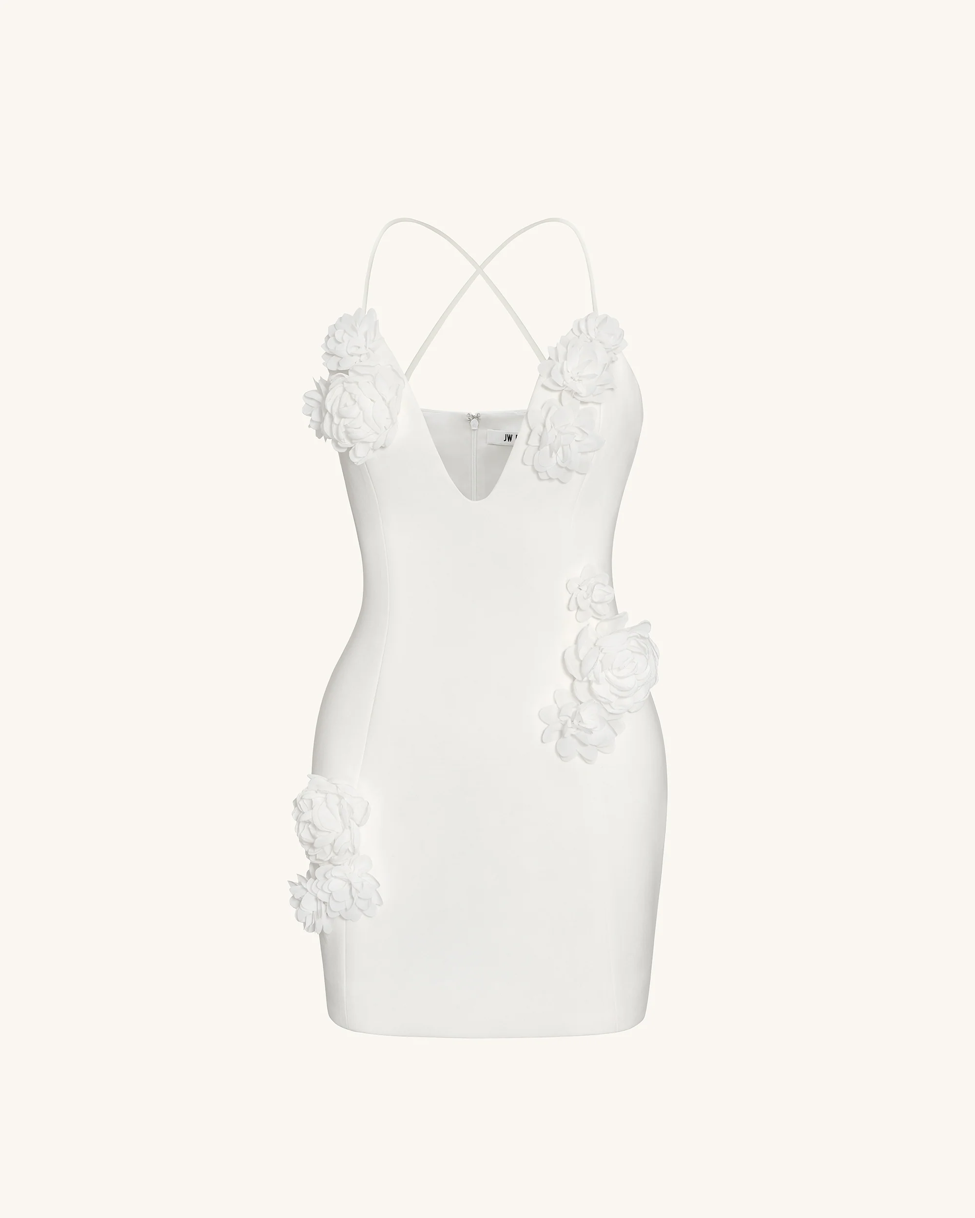 Floral Embrace Sleeveless Gown - White - Image 4
