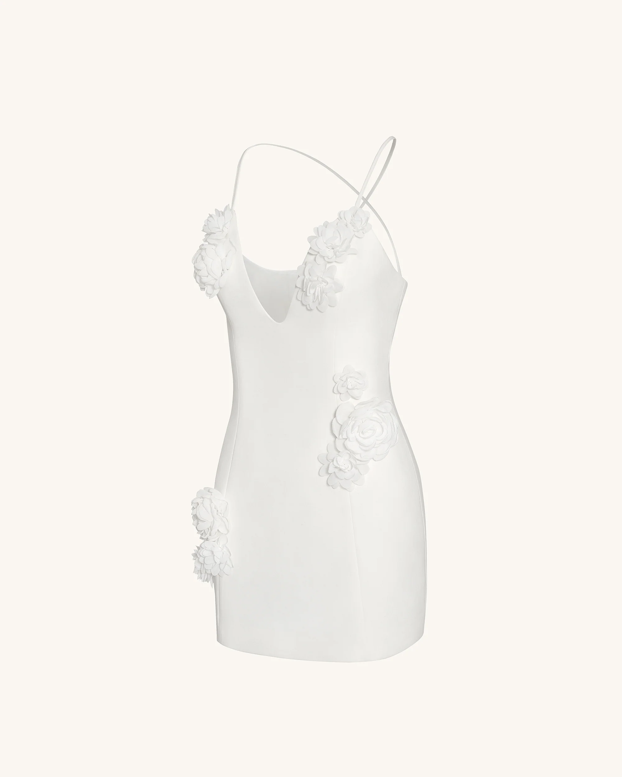 Floral Embrace Sleeveless Gown - White - Image 5