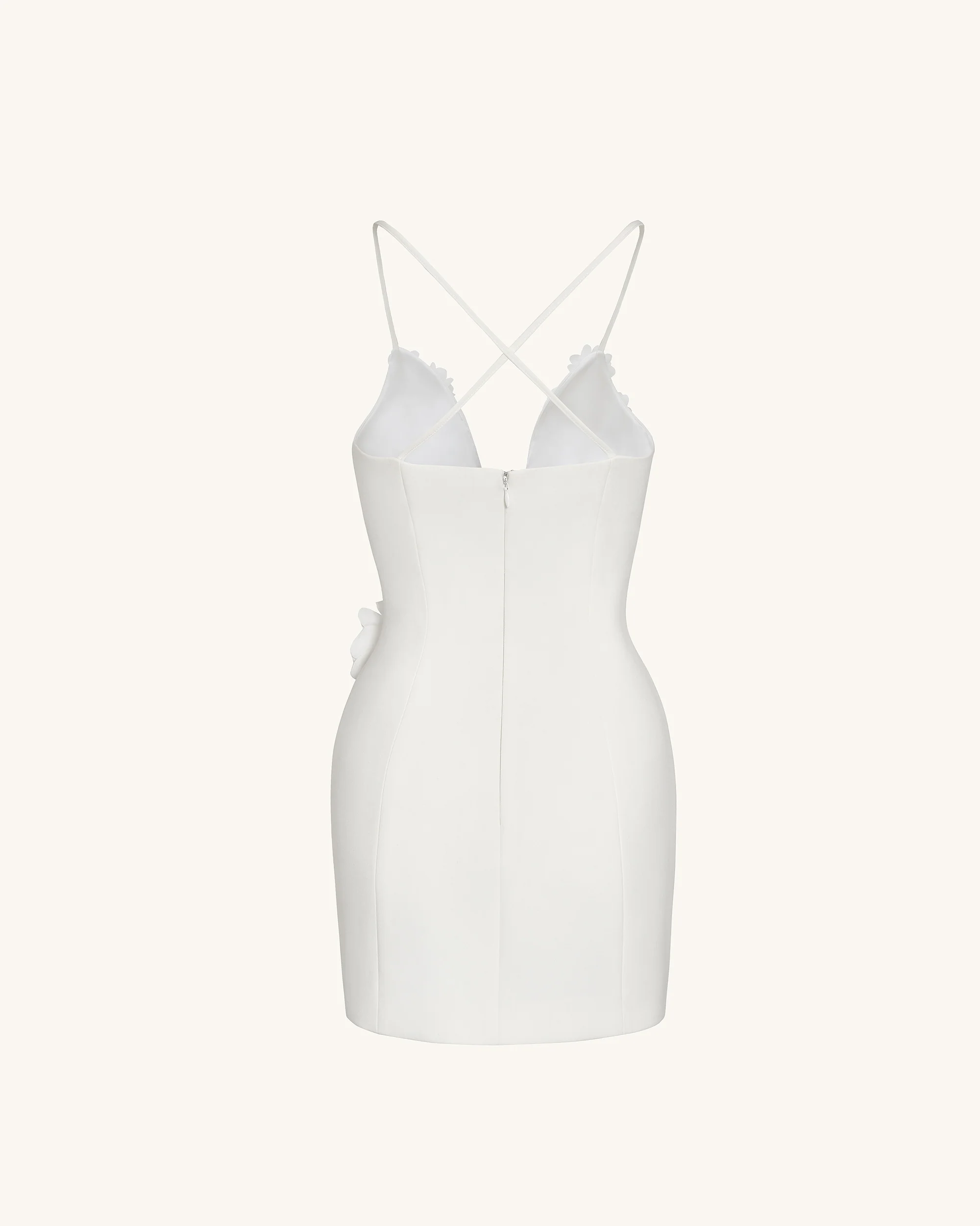 Floral Embrace Sleeveless Gown - White - Image 6