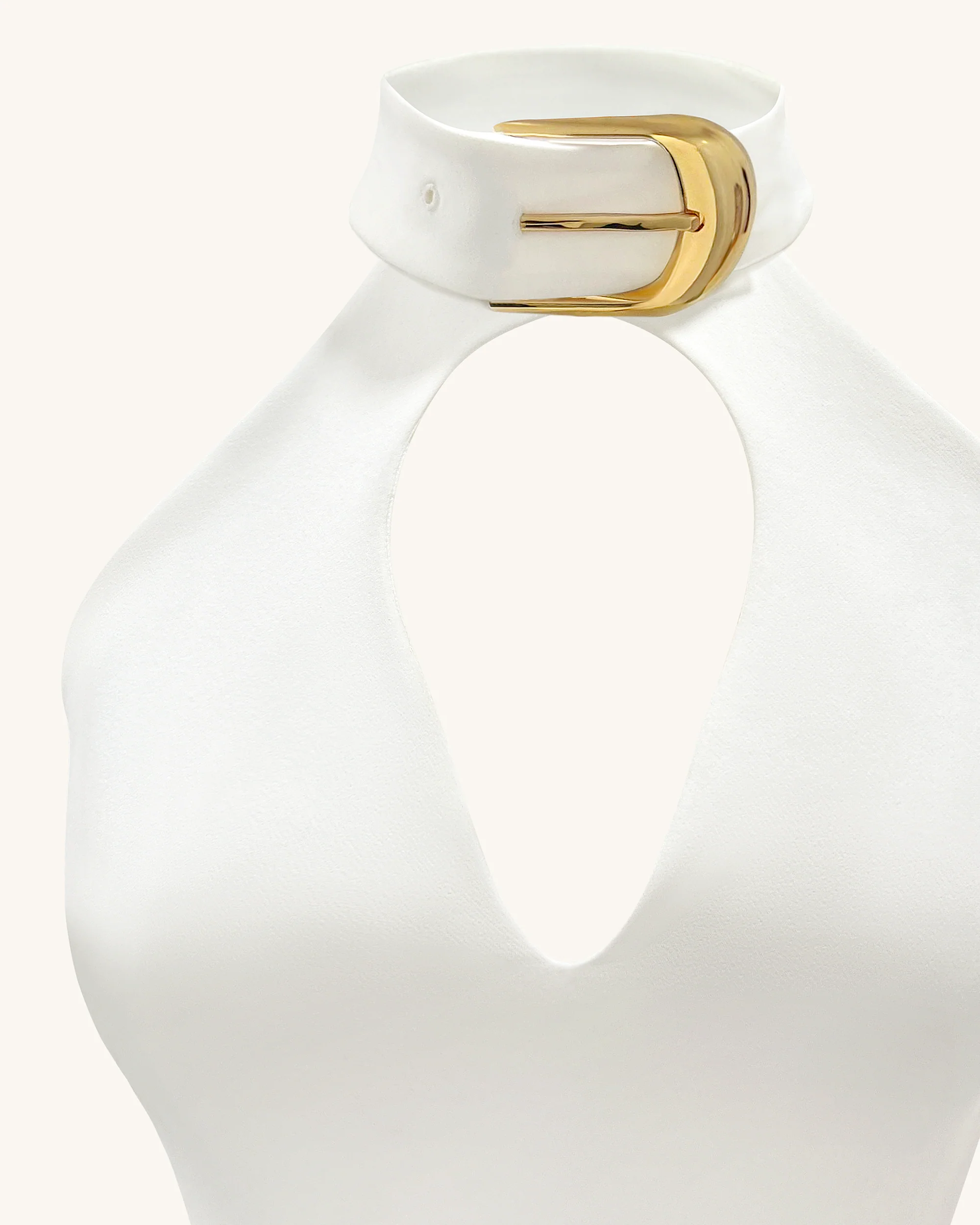 Gabriella Belted Cutout Halter Mini Dress - Ivory - Image 5