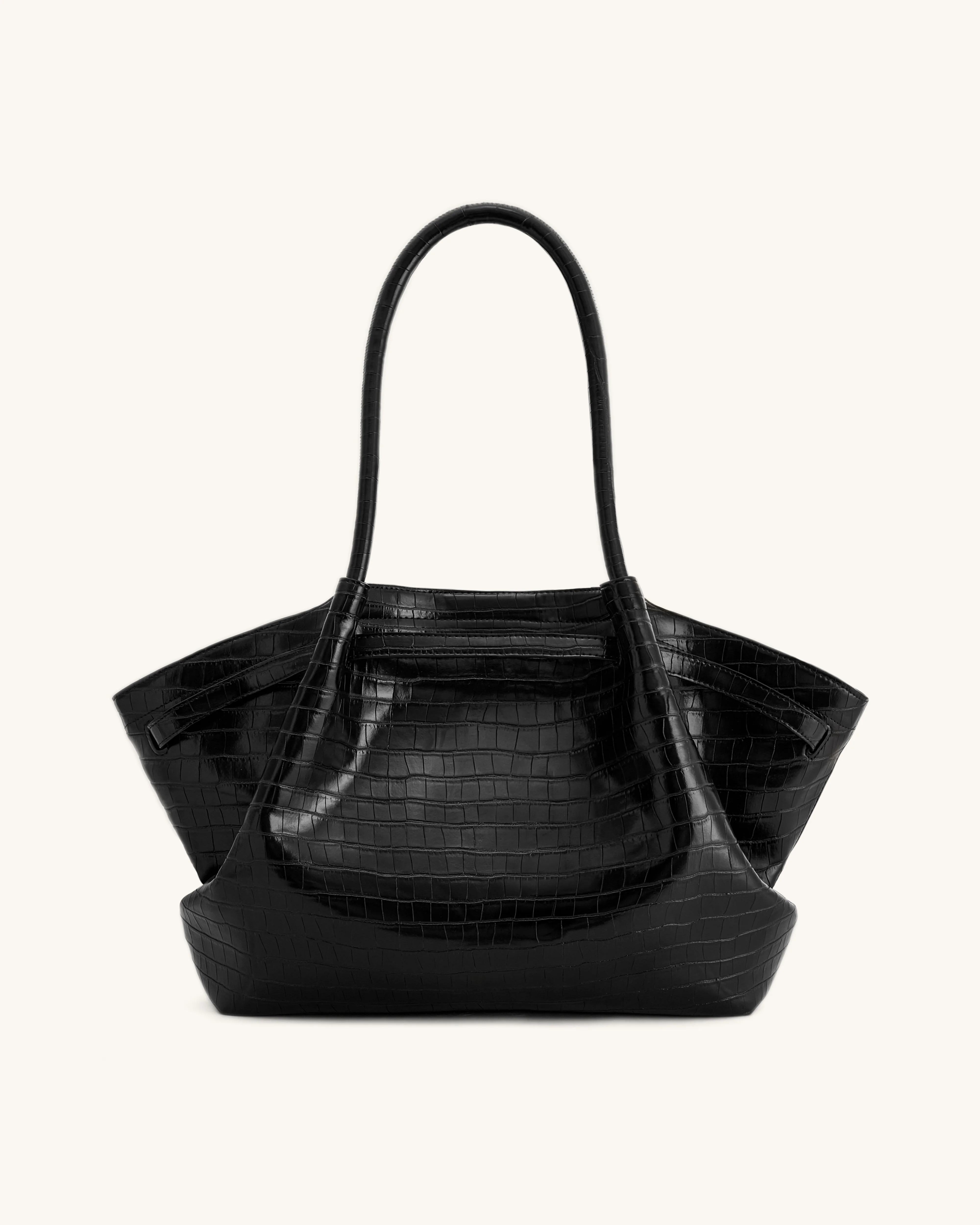 Hana Large Tote Bag - Black Croc - Image 3
