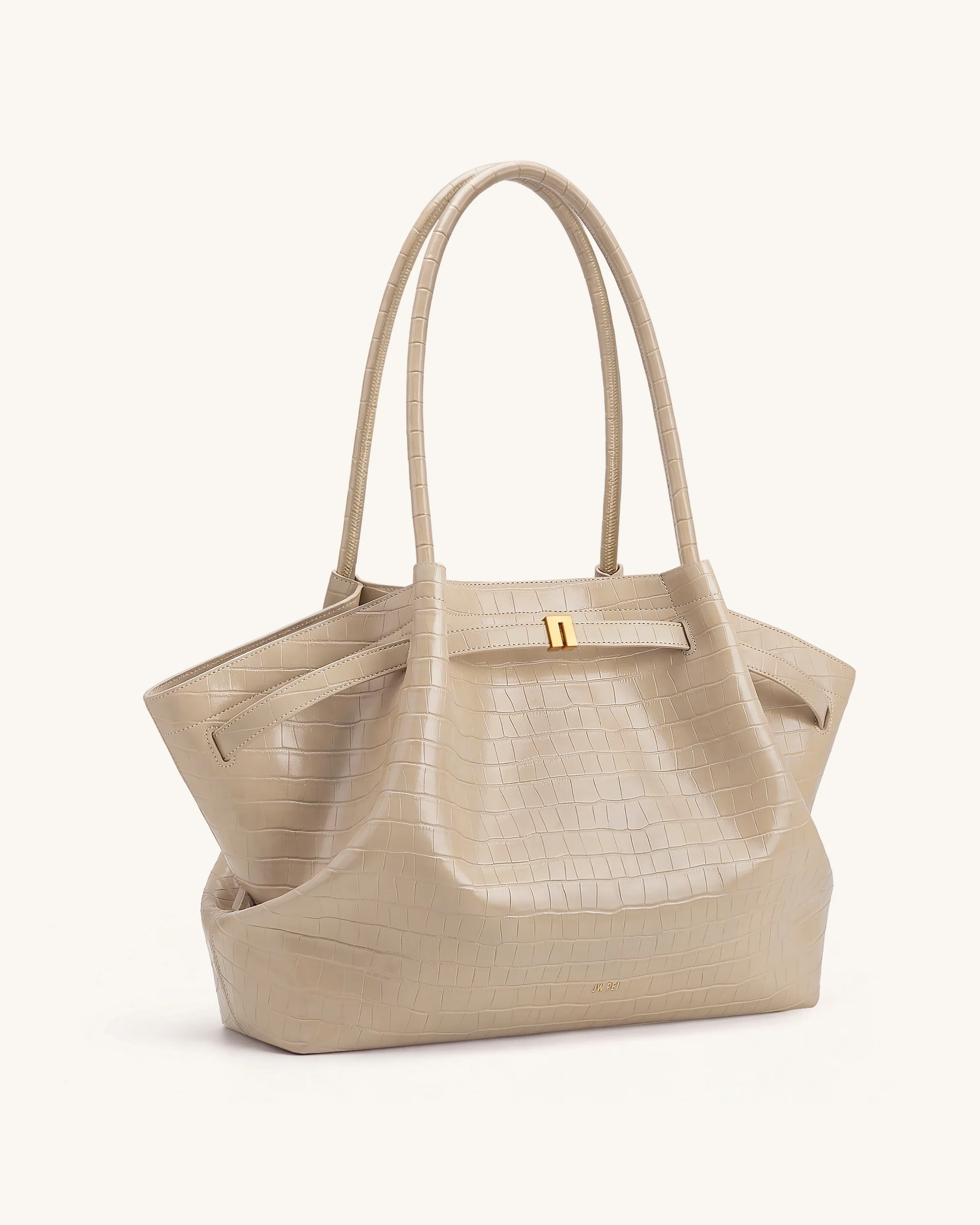 Hana Large Tote Bag - Elephant Grey Croc - Image 2