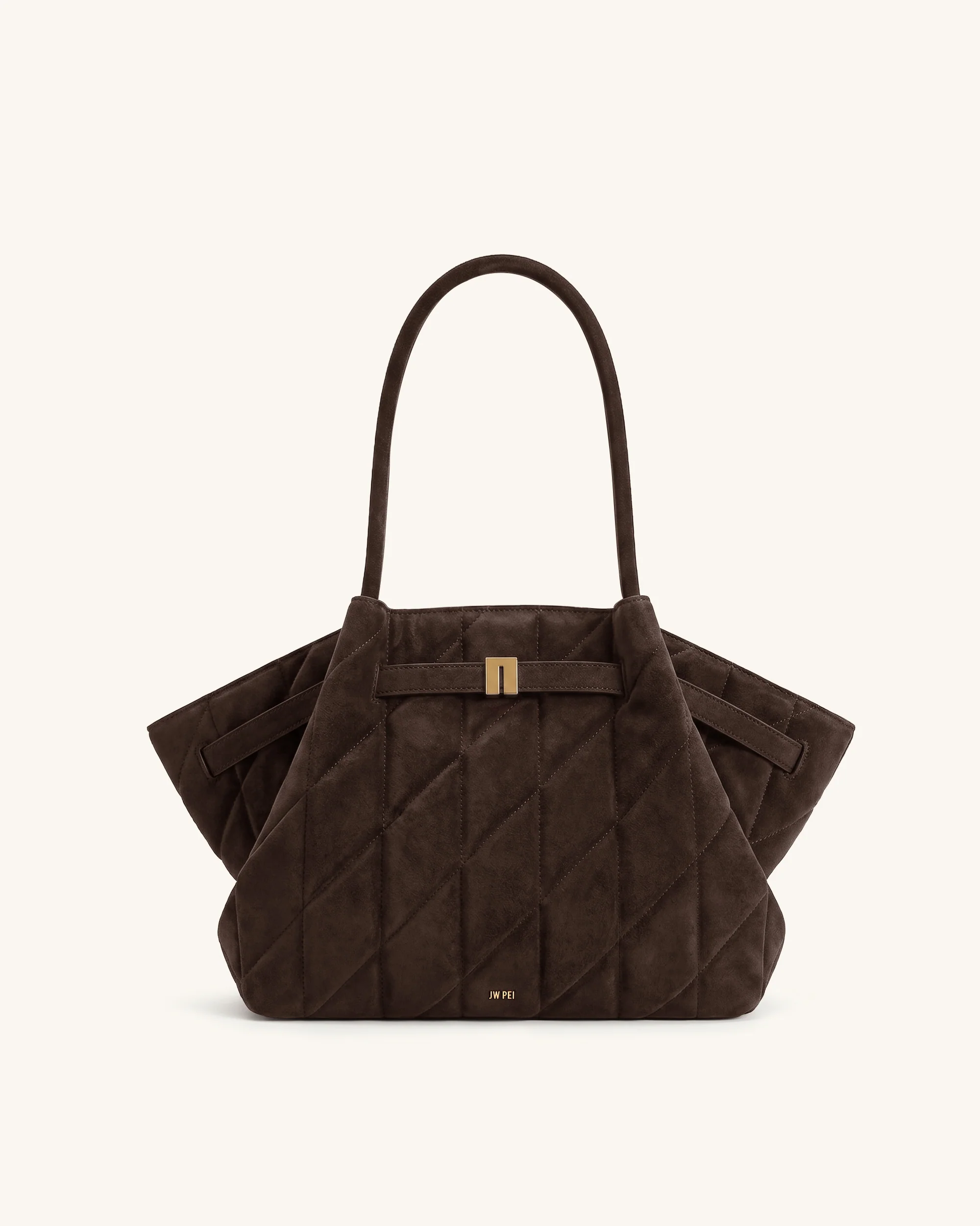 Hana Medium Faux Suede Tote Bag - Coffee Brown