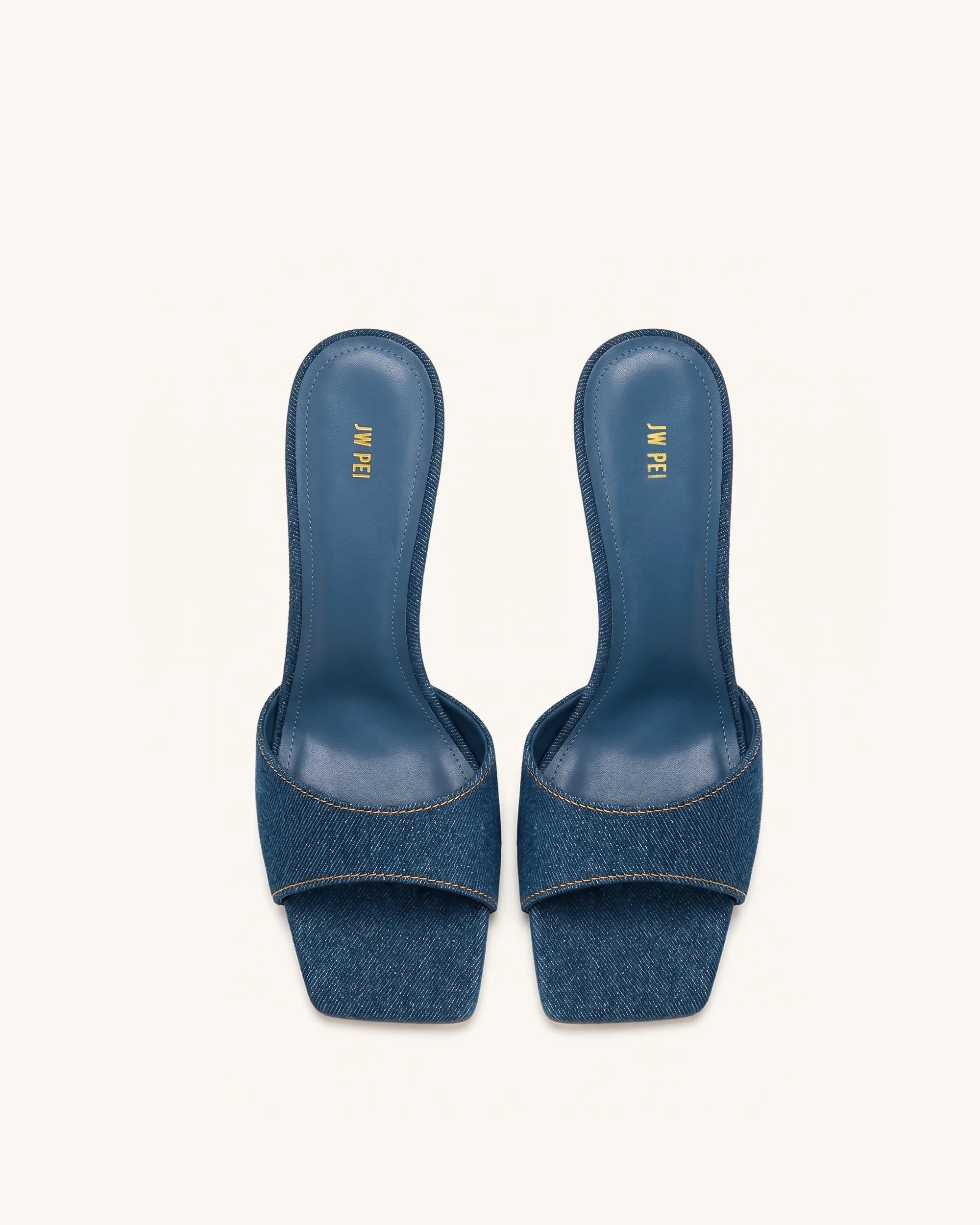 Hannah Denim Mule Heels - Denim Blue - Image 3
