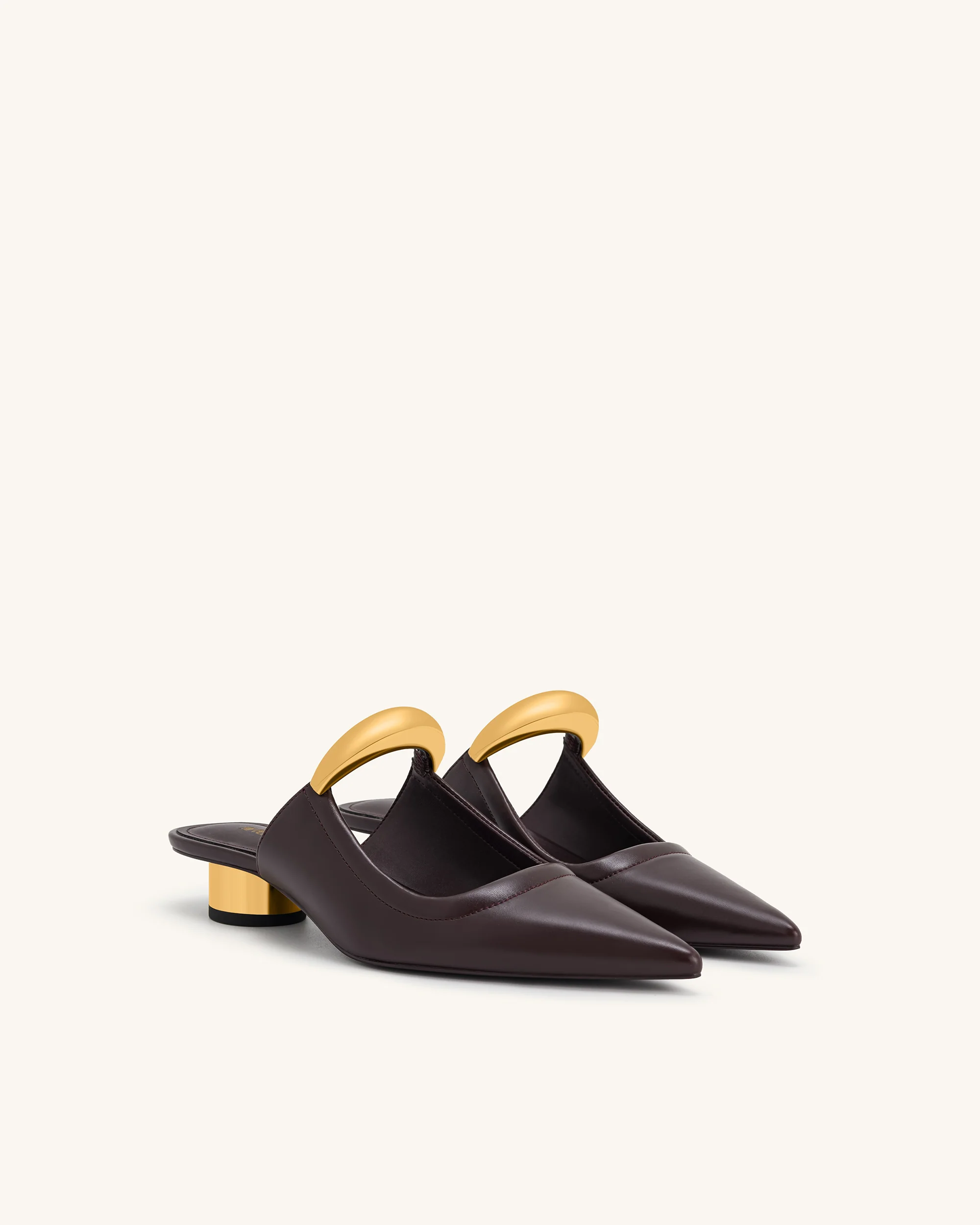 Helena  Pierced Mules- Claret Red - Image 4