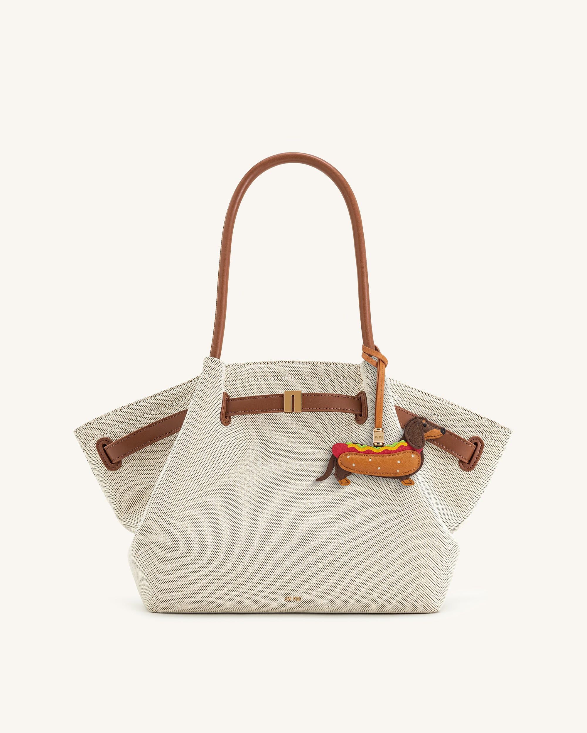 Hot Dog Dachshund Bag Charm - Brown Multi - Image 2