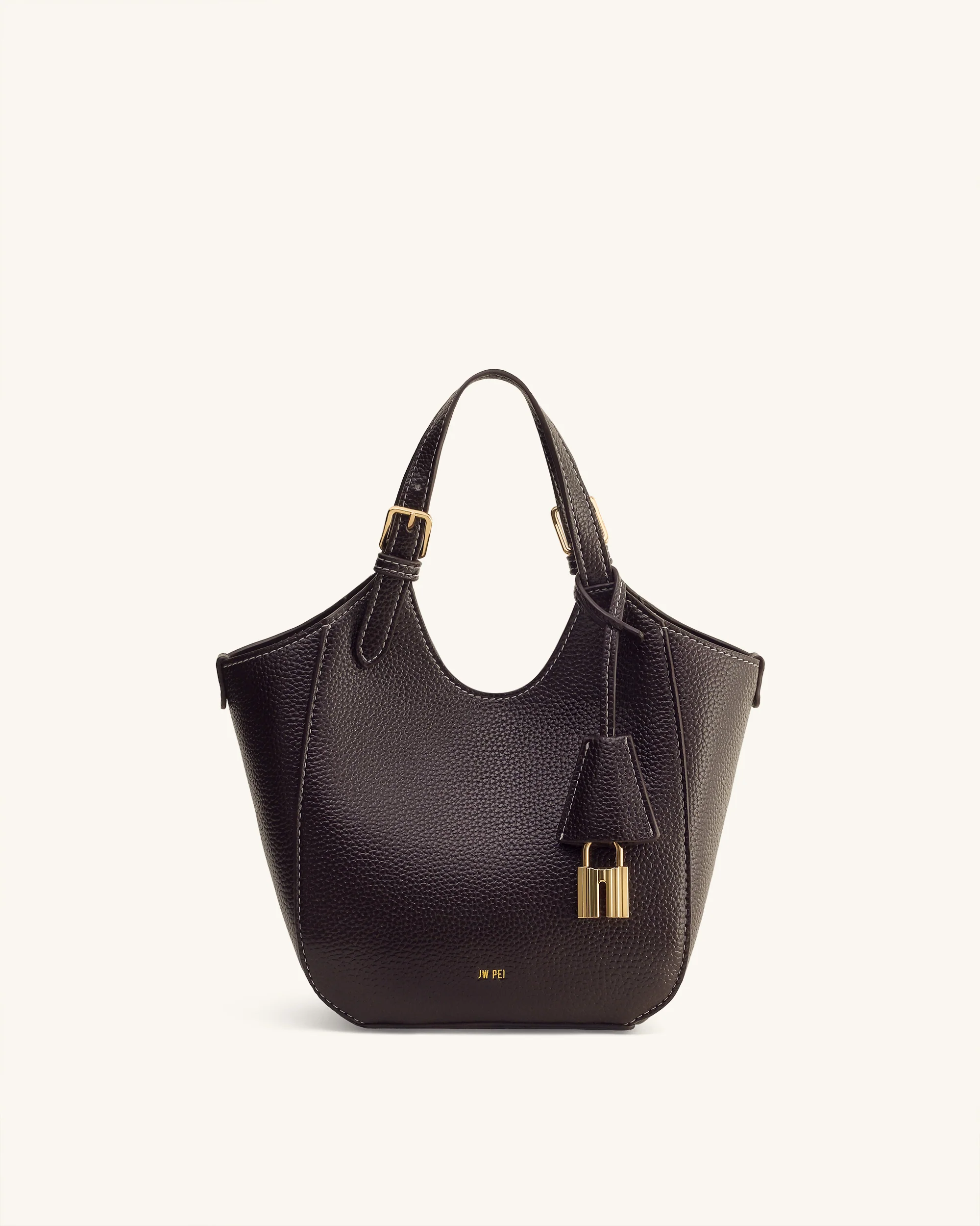 Ines Padlock Tote Bag - Dark Brown - Image 4
