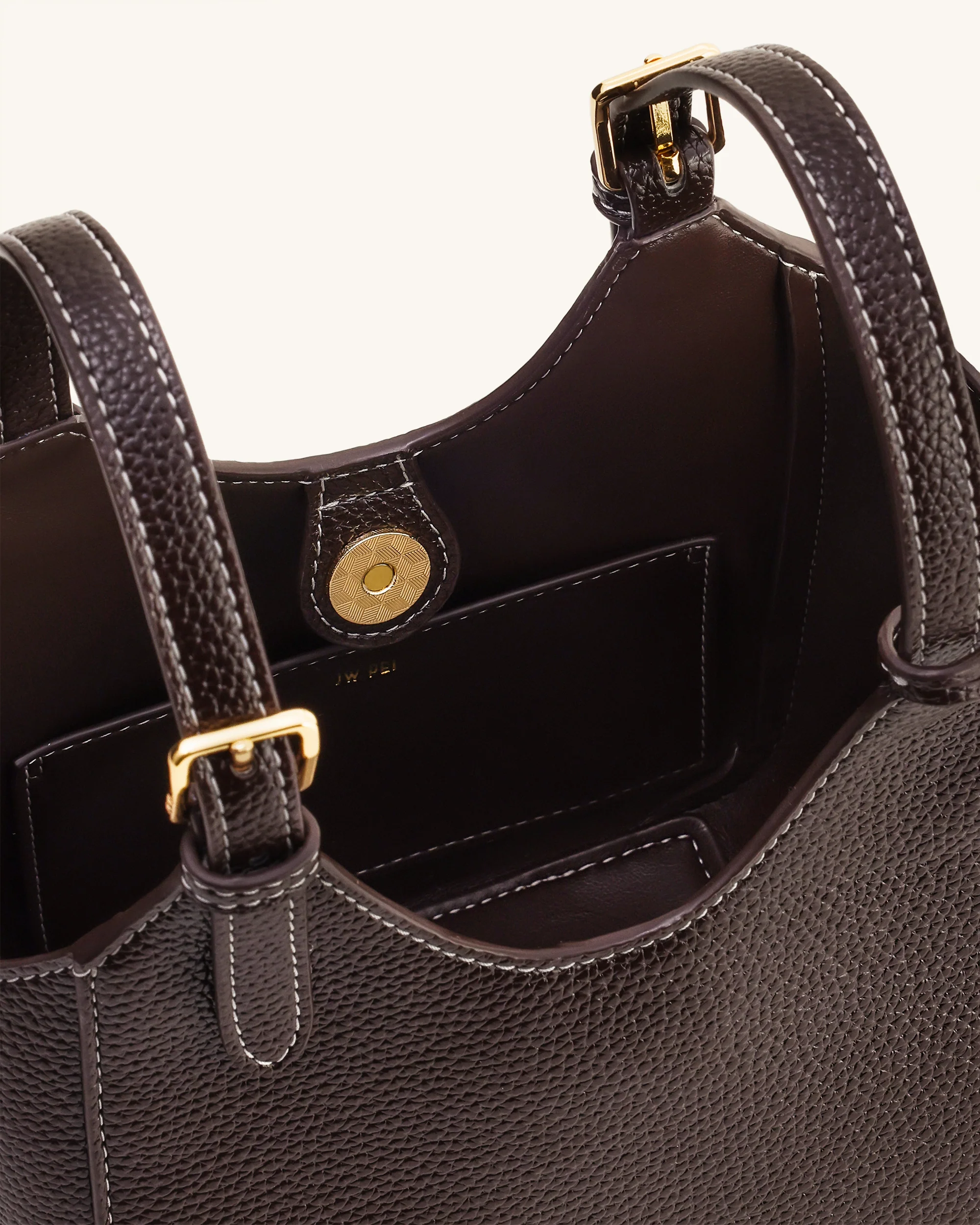Ines Padlock Tote Bag - Dark Brown - Image 7