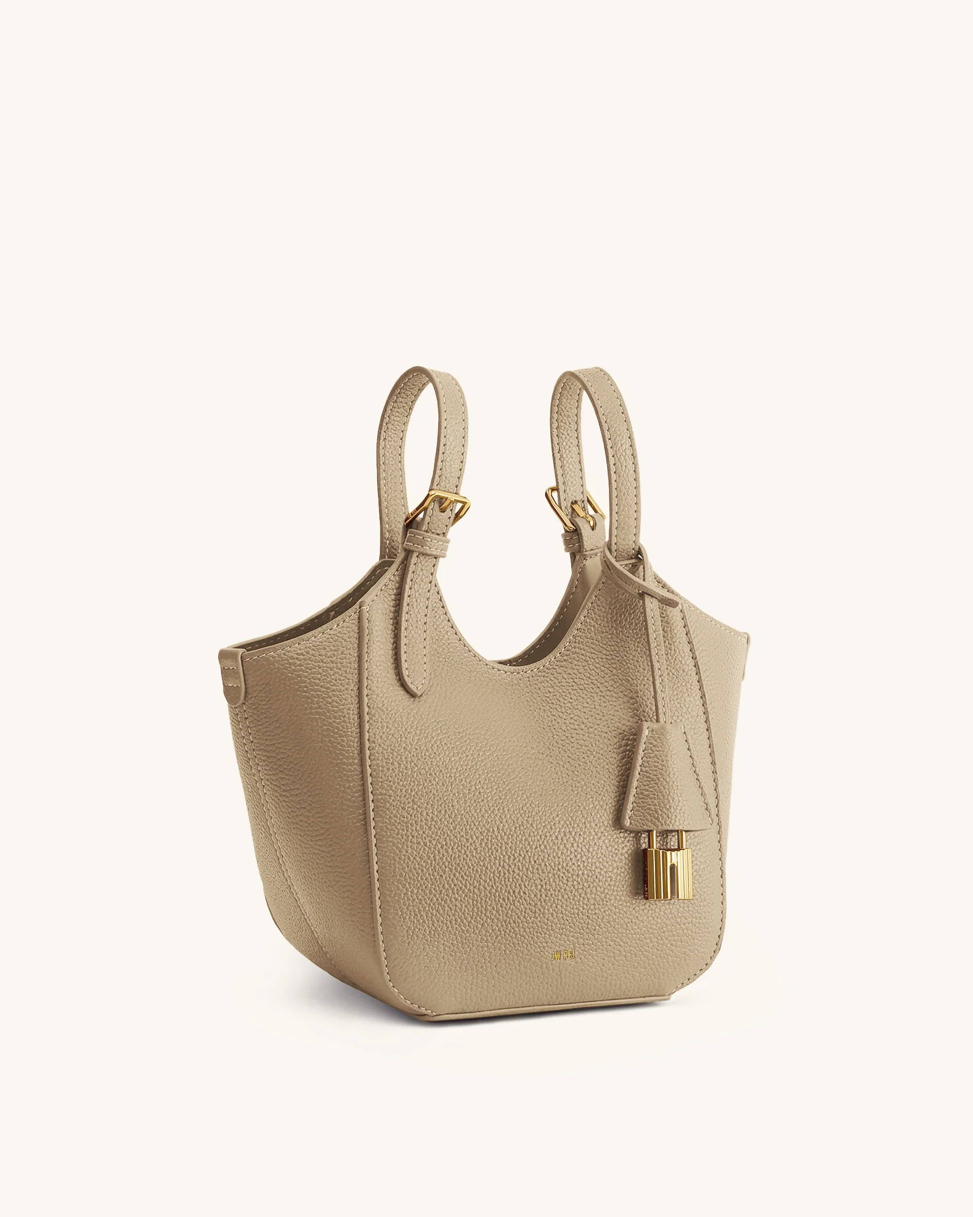 Ines Padlock Tote Bag - Gray Beige - Image 2
