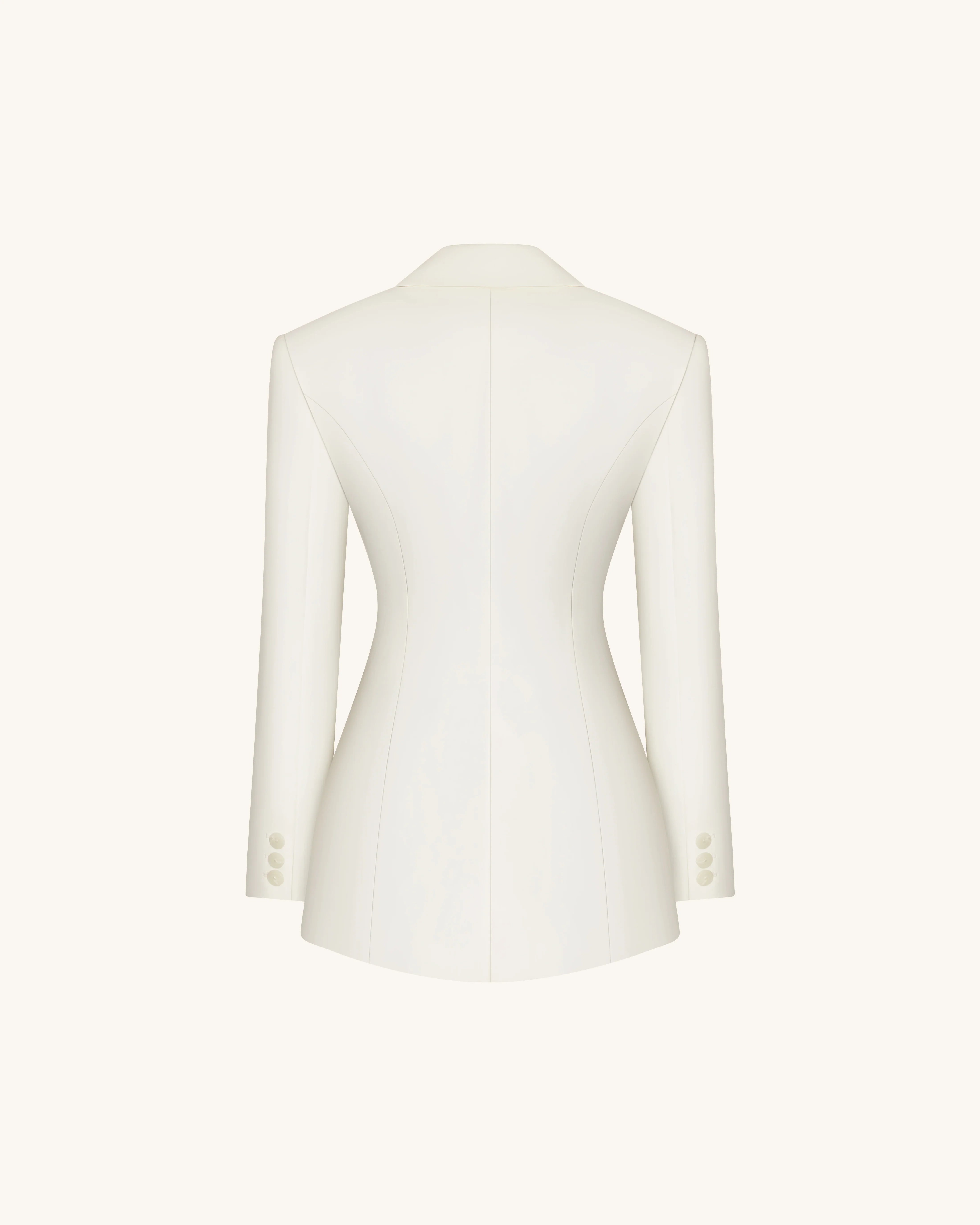 Iris Embroidery Hourglass Blazer - White - Image 4