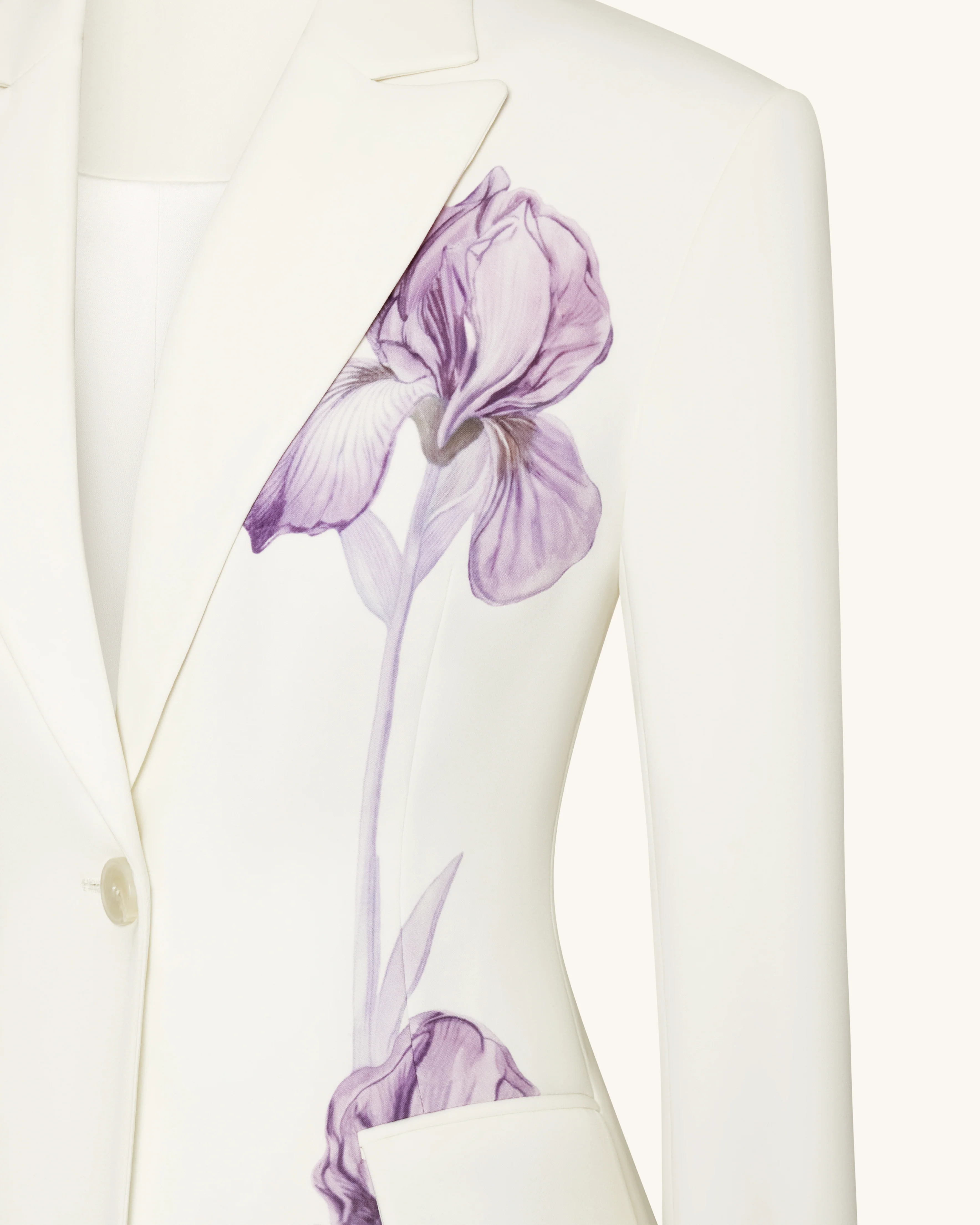 Iris Embroidery Hourglass Blazer - White - Image 5